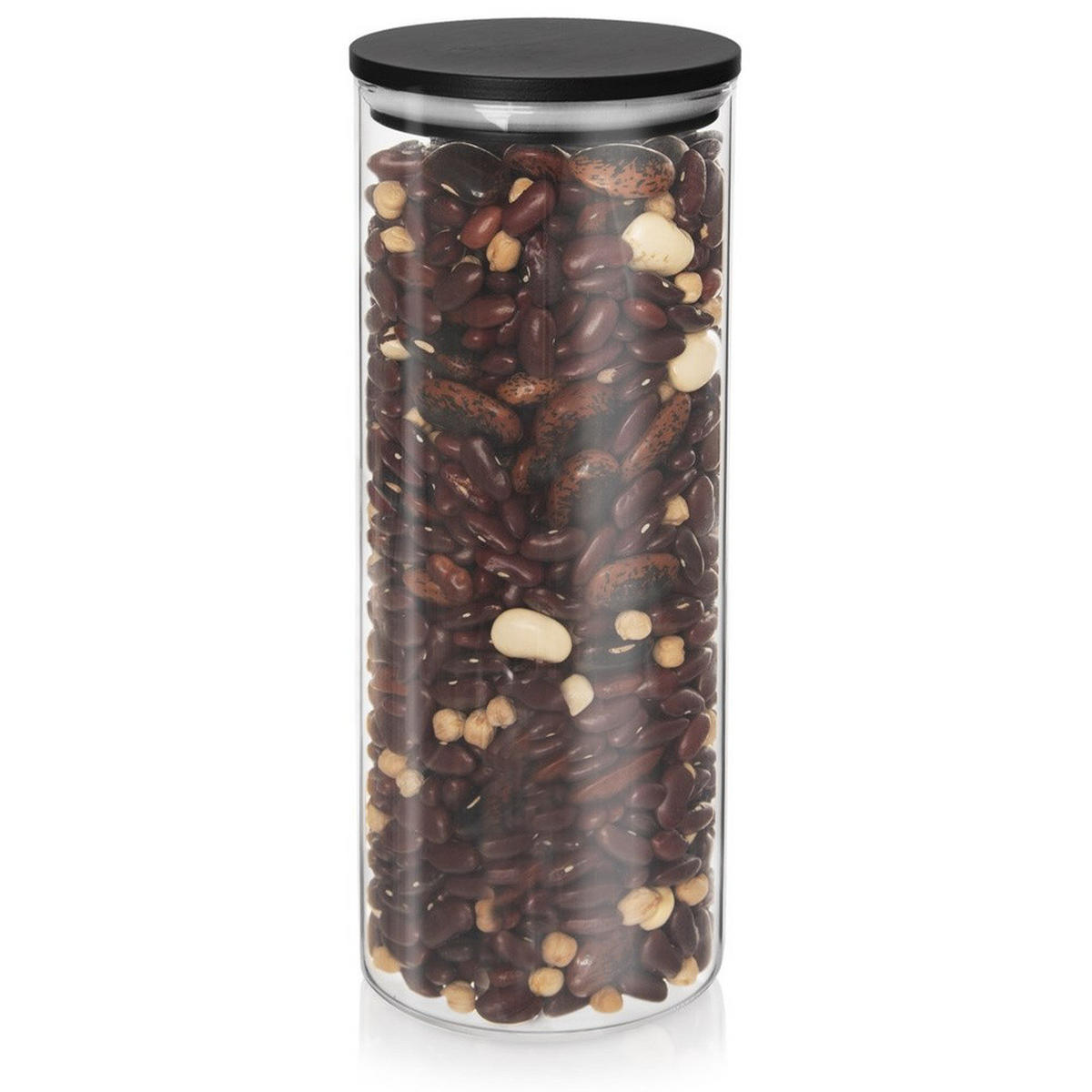 VORRATSGLAS Black-Design 1,2 l Transparent - Transparent, Glas (9/22/9cm) - Orion 