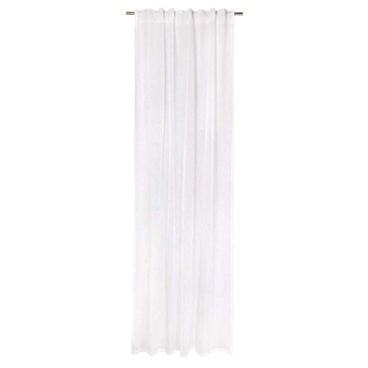 TRANSPARENTER SCHLAUFENVORHANG BEVERLY - Weiß, Textil (130/1/250cm) - Esprit