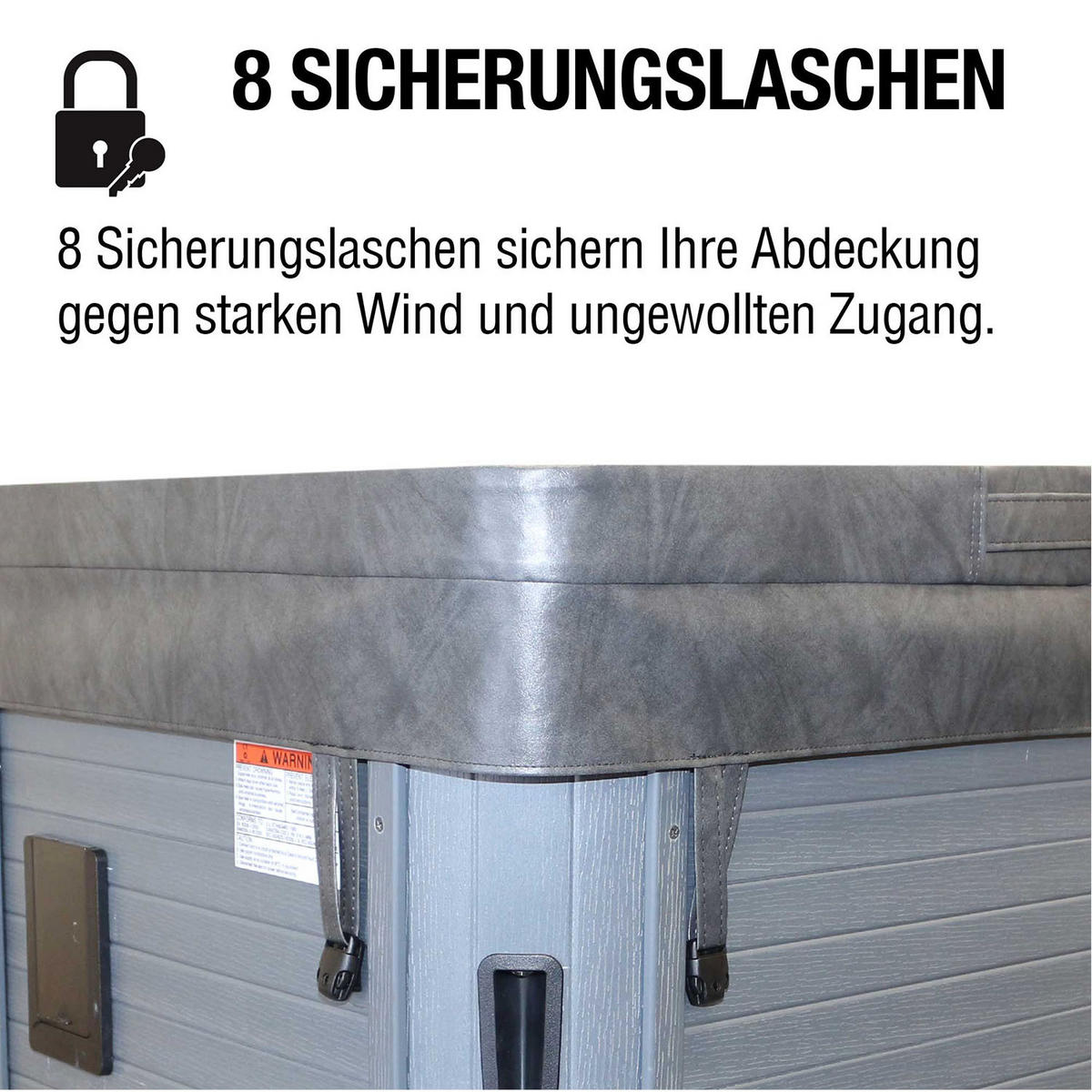 WHIRLPOOL ISOLIERABDECKUNG Grau 218x218cm - Grau, Leder (218/218cm) - Canadian Spa Company