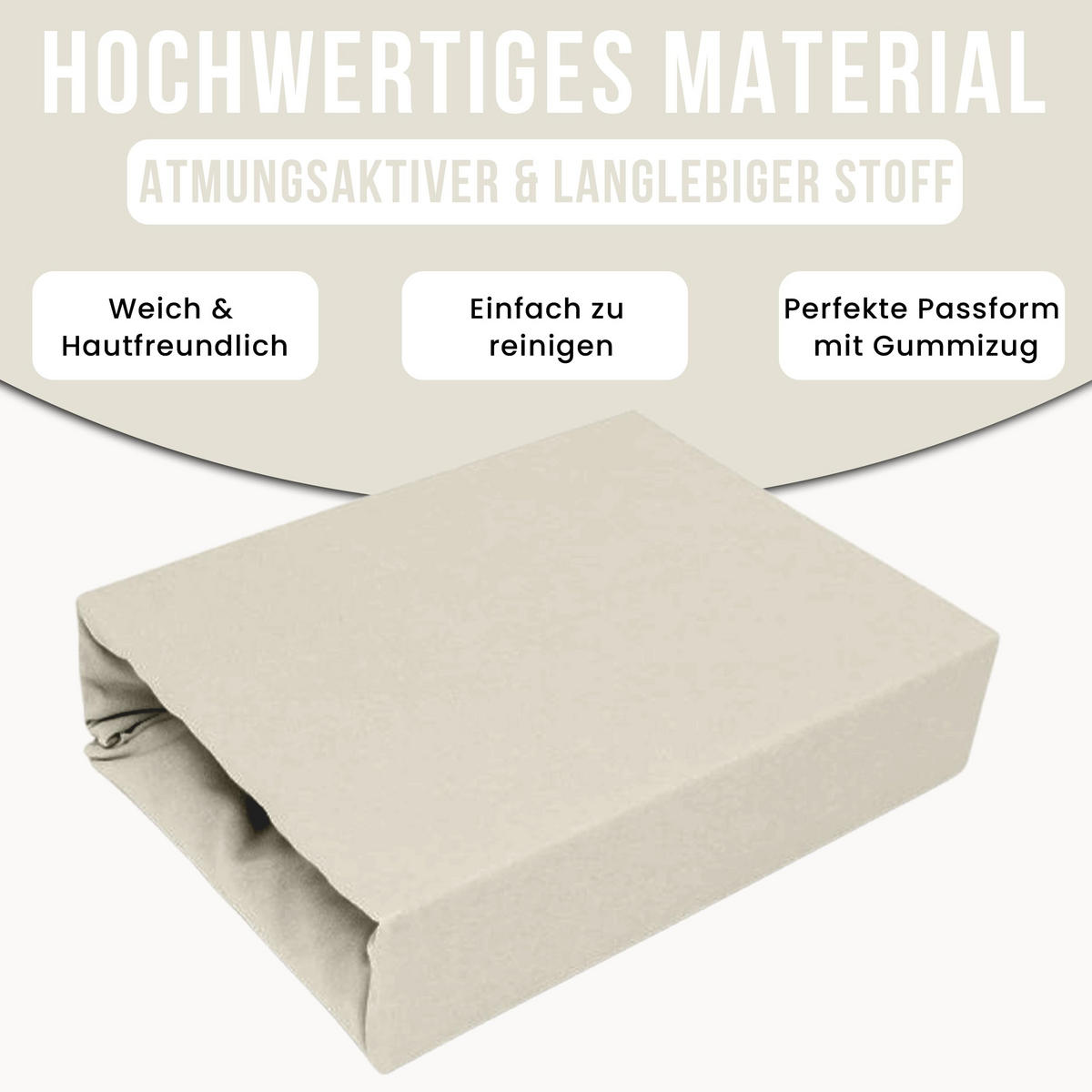 SPANNBETTLAKEN 80/180 cm, Jersey Elastisch 100 % Baumwolle Ecri - Ecru, Textil (80/180cm) - Best For Home