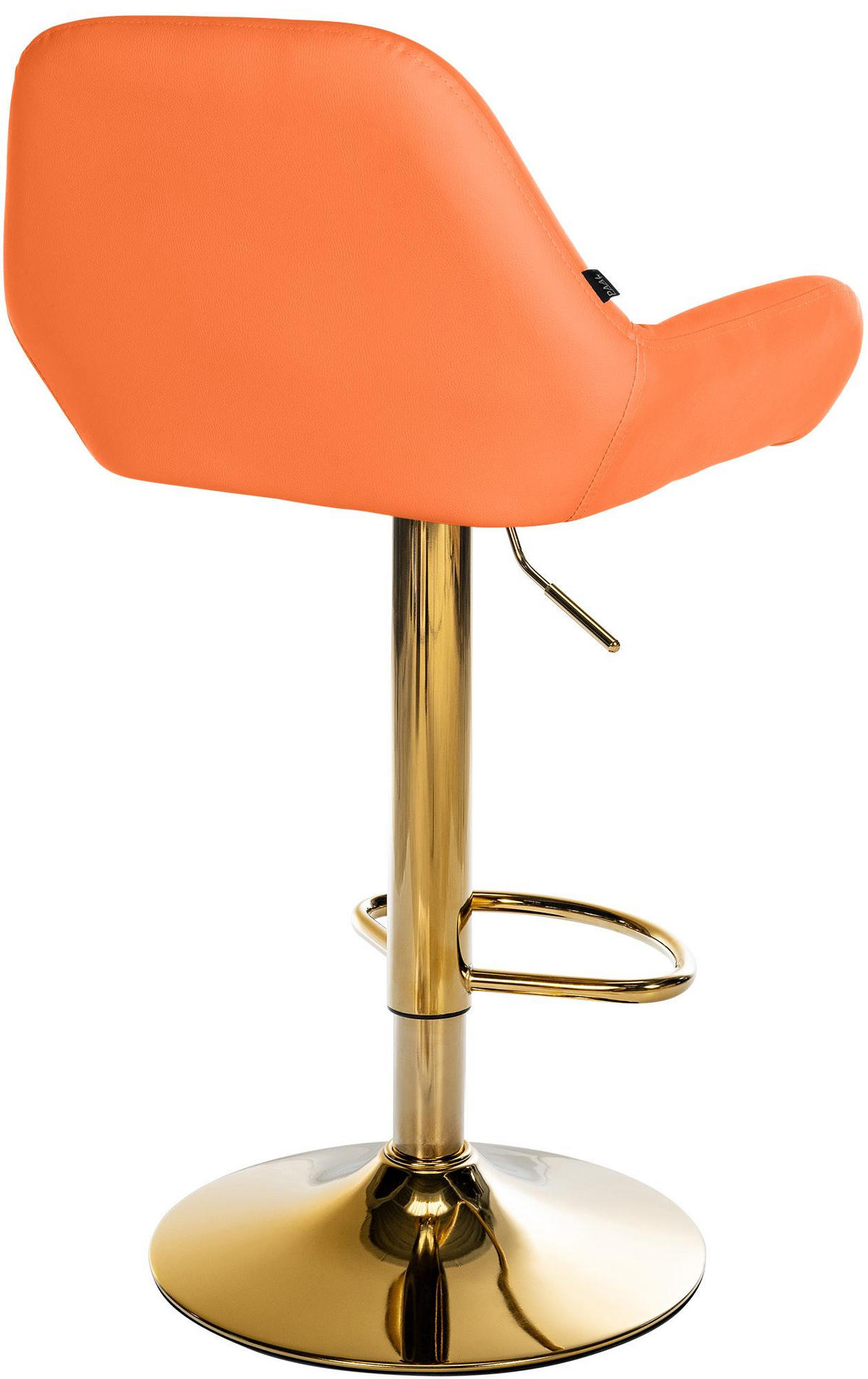 BARHOCKER 2er Set Lederlook orange - Goldfarben/Orange, Textil/Metall (51/89/52cm) - CLP