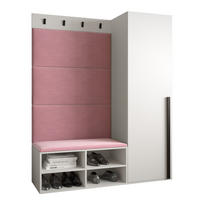 GARDEROBEN-SET 134/184/42 - Pink/Schwarz, Holz/Kunststoff (134/184/42cm) - MÖBEL KRYSPOL