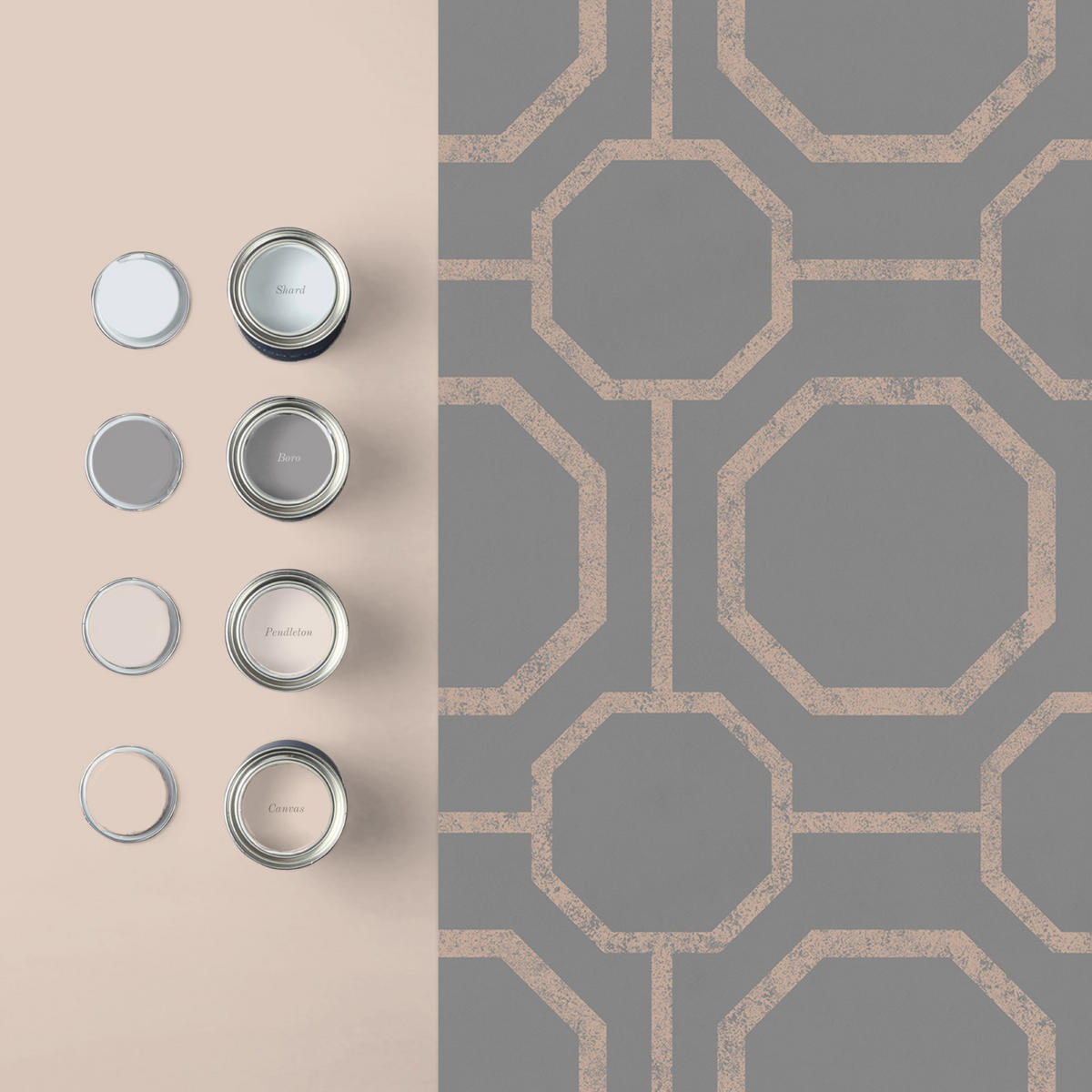VLIESTAPETE - Sashiko Rose Gold - Pink, Papier/Kunststoff (53/1000cm) - Graham & Brown