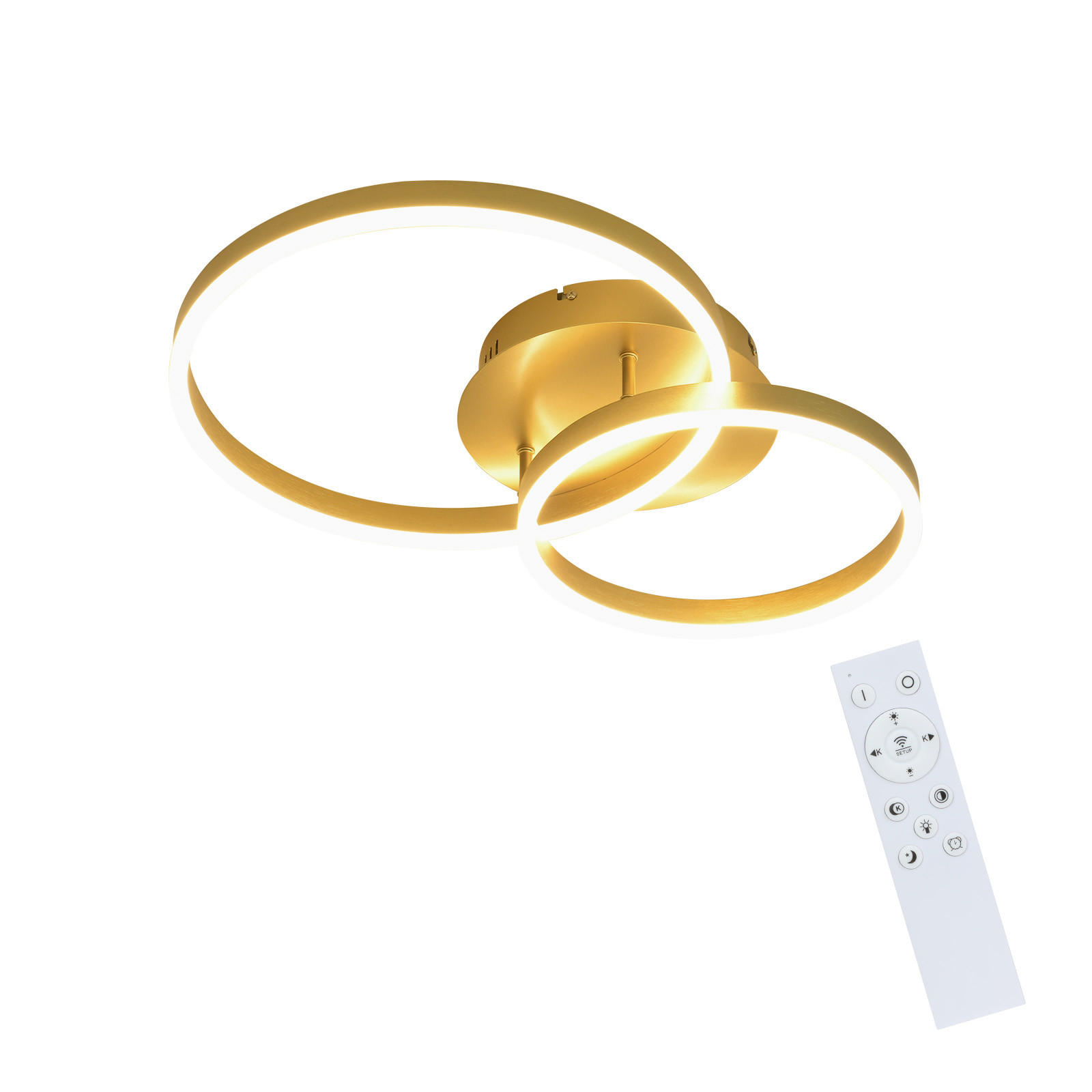 LED-DECKENLEUCHTE Peldar 59.0/40.0/12.0 cm - Goldfarben, Metall (40/59/12cm) - ZMH