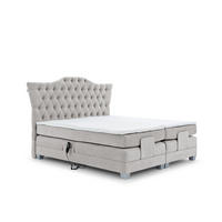 BOXSPRINGBETT Bett Elektrisch Fausto - Grau, Holzwerkstoff/Textil (160/200cm) - Fun Möbel