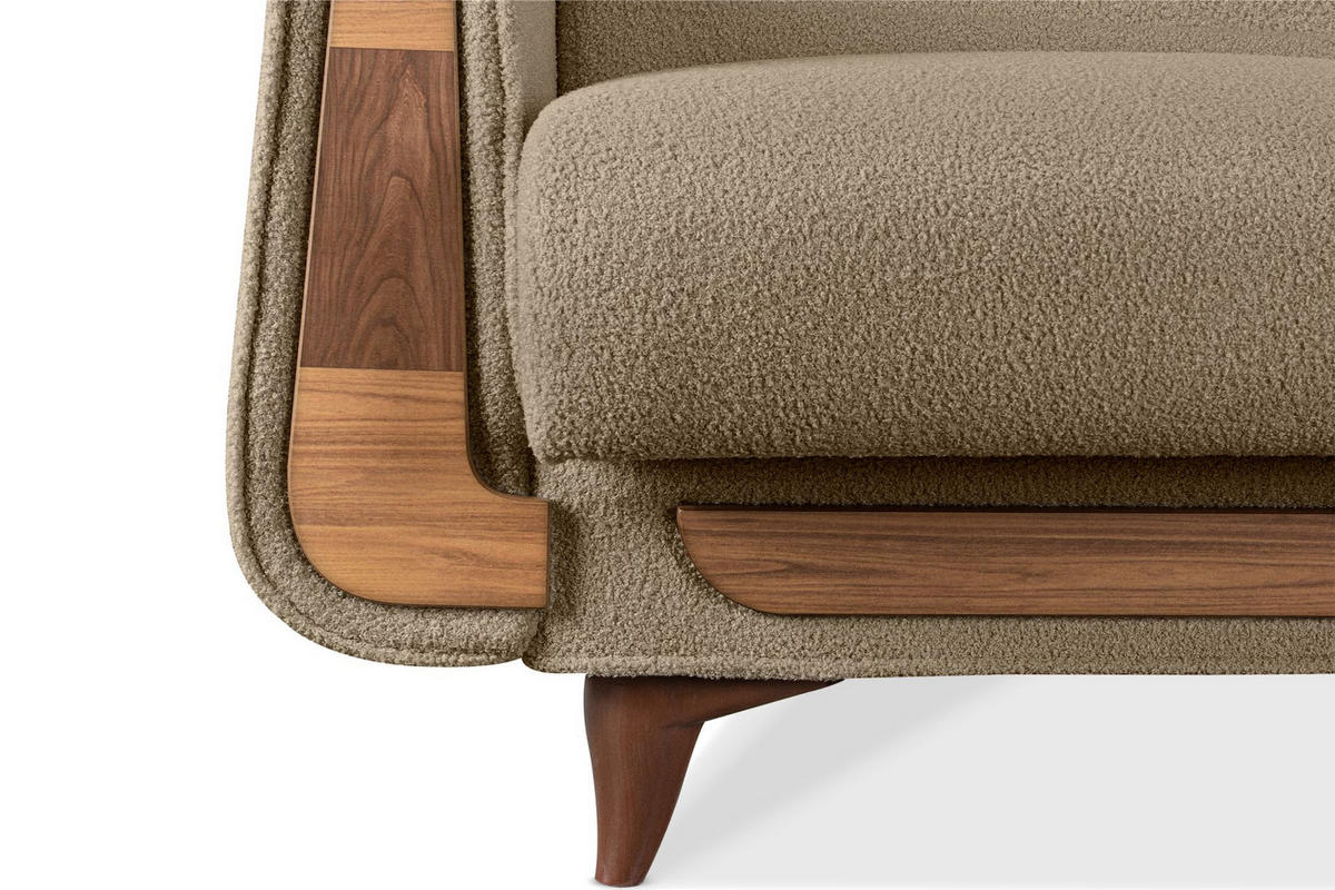 SESSEL GUSTAVO mit Armlehnen, hellbeige - Beige/Braun, Holz/Holzwerkstoff (83/95/92cm) - KONSIMO®