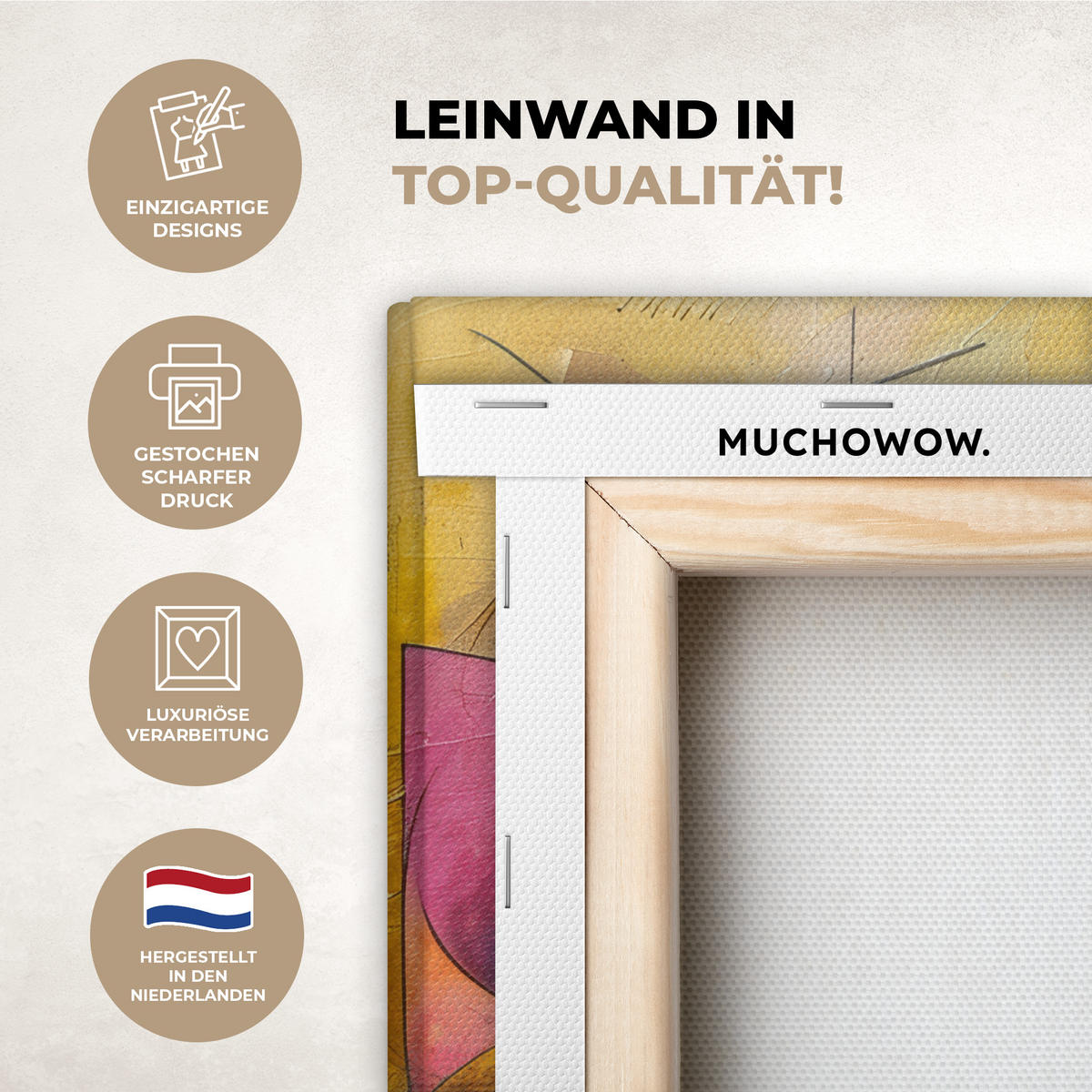 LEINWANDBILD Kunst - Abstrakt - Modern Deko Wohnzimmer 20x30 cm - Gelb, Textil (20/30cm) - MuchoWow