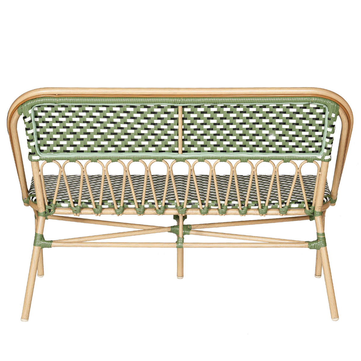 GARTENBANK, Grün - Grün, Metall (126/88/56cm) - Oviala