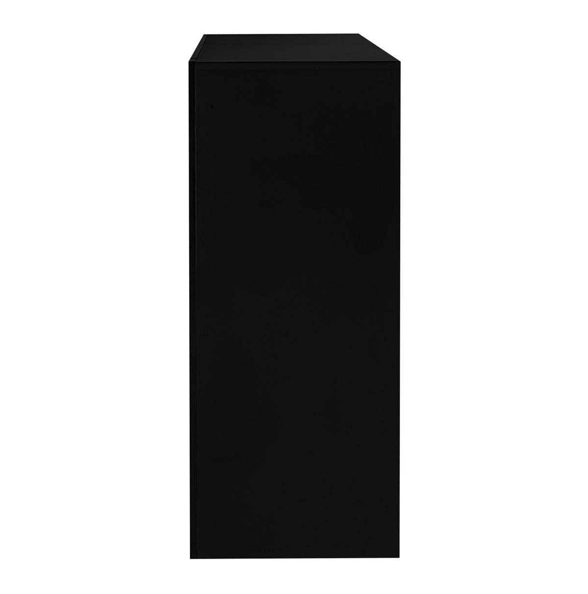 SIDEBOARD 95/83/35 cm Schwarz aus Spanplatte mit Glasregalen - Schwarz, Holzwerkstoff (35/83/95cm) - OKMYHOME