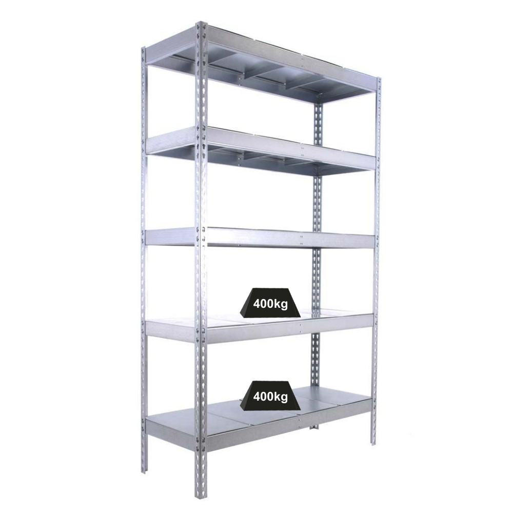 SCHWERLASTREGAL BIG METAL YETI FIVE | HxBxT 200x120x60cm | Fachlast 400kg | Verzinkt - Silberfarben, Metall (120/200/60cm) - PROREGAL