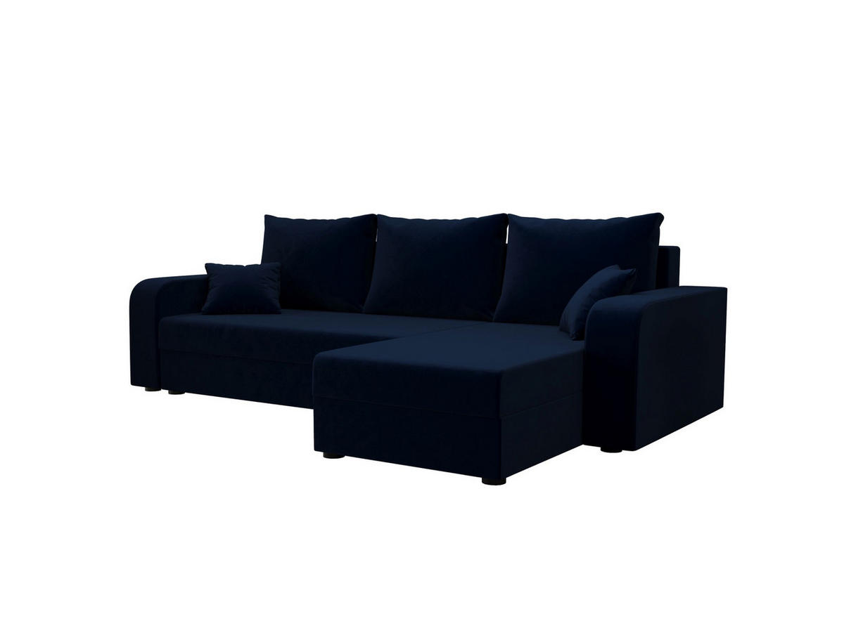 ECKSOFA HEWLET L BIS Itaka 11 Rechts mit Schlaffunktion - Dunkelblau, Textil (240/140cm) - Bedante
