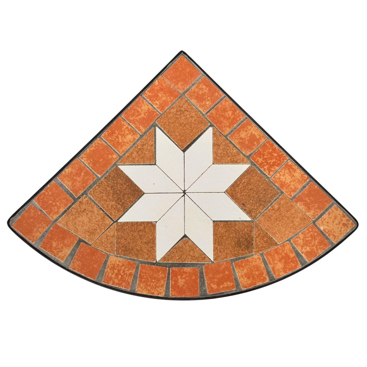 BLUMENHOCKER Ecke mit Mosaik Metall Schwarz/Terrakotta 25/25/52 cm - Schwarz, Metall (25/52/25cm) - DanDiBo