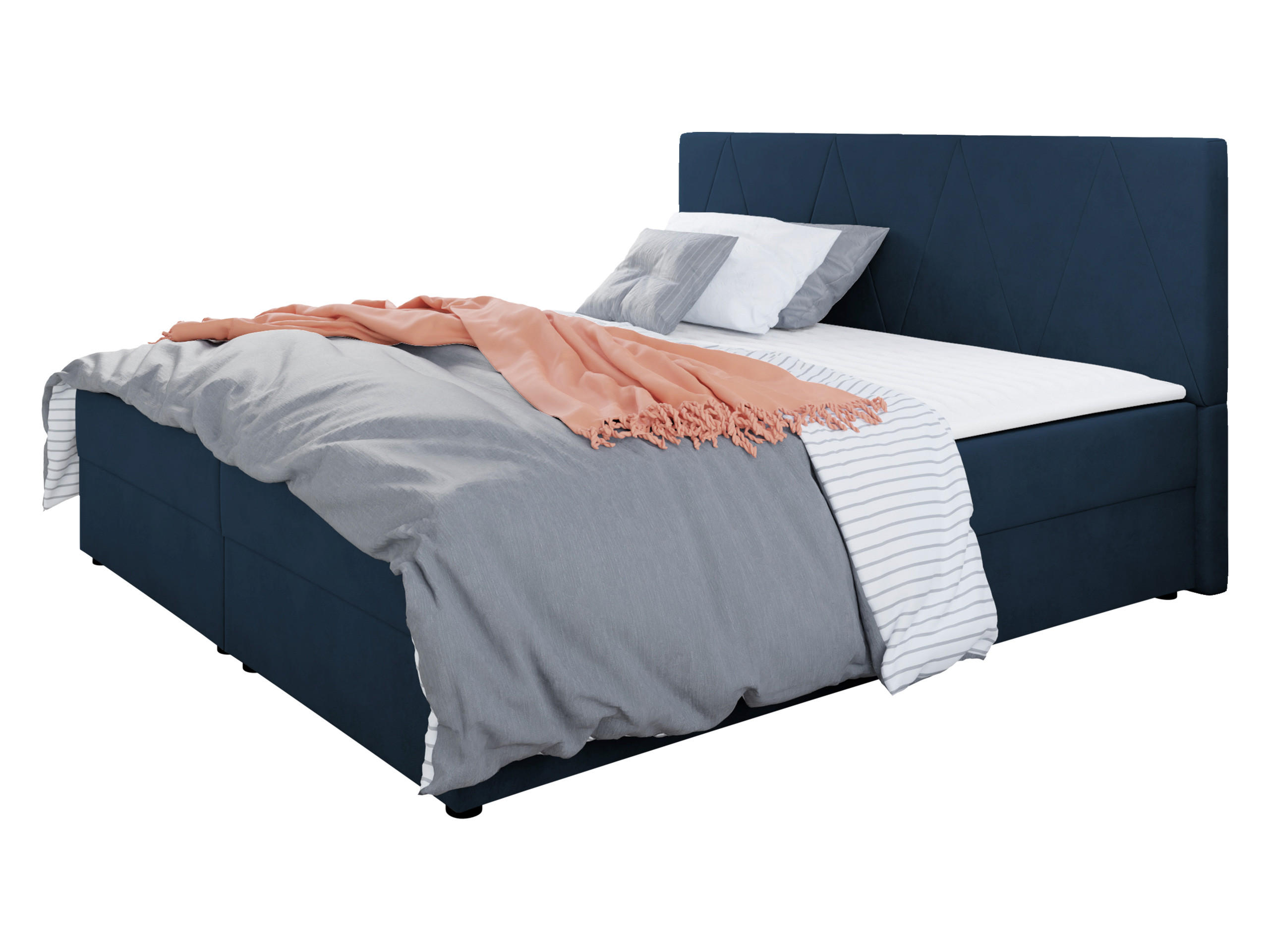 BOXBETT Fado III - Blau/Schwarz, Holz/Kunststoff (140/200cm) - MIRJAN24