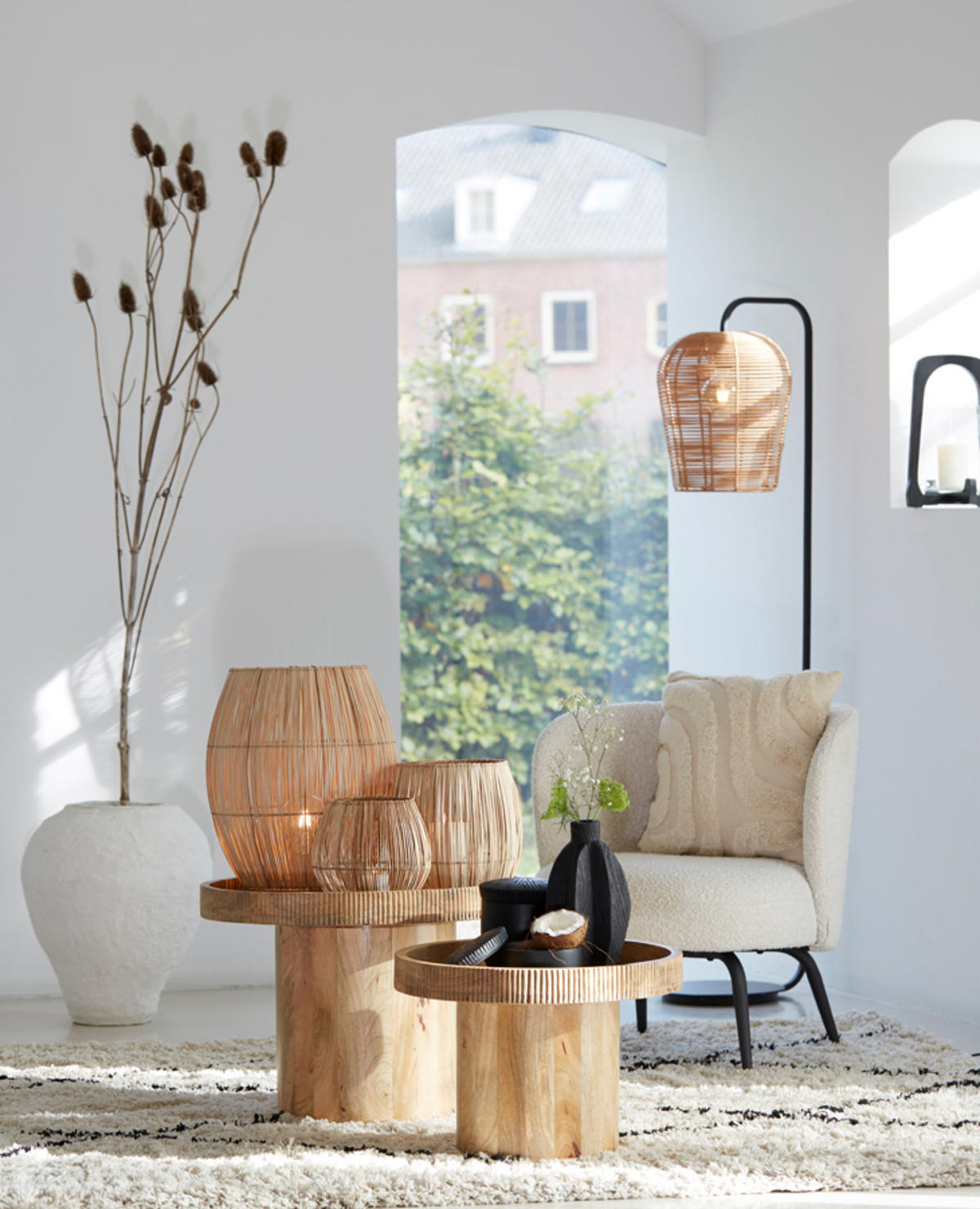 TEELICHT Evisa Braun Ø25/27 cm - Braun, Holz (25/27/25cm) - Light & Living