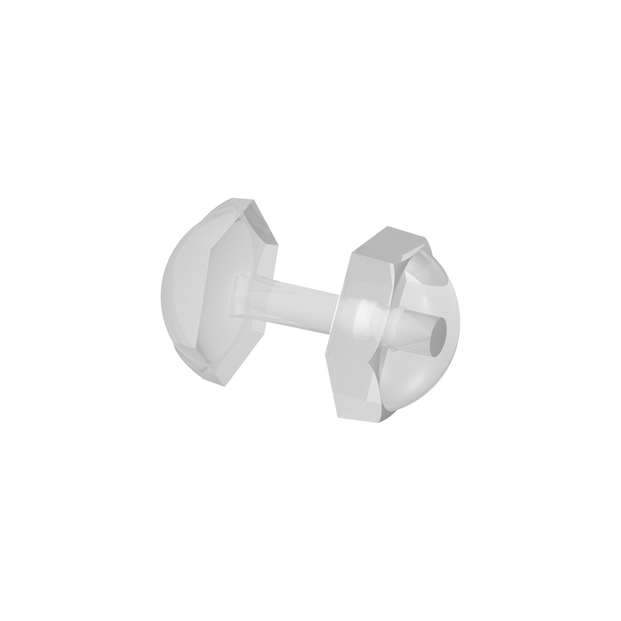 FALTENSTECKER, Glasklar, Packung 50 Stück - Transparent, Kunststoff (1.1/0.7/1cm) - INTERDECO