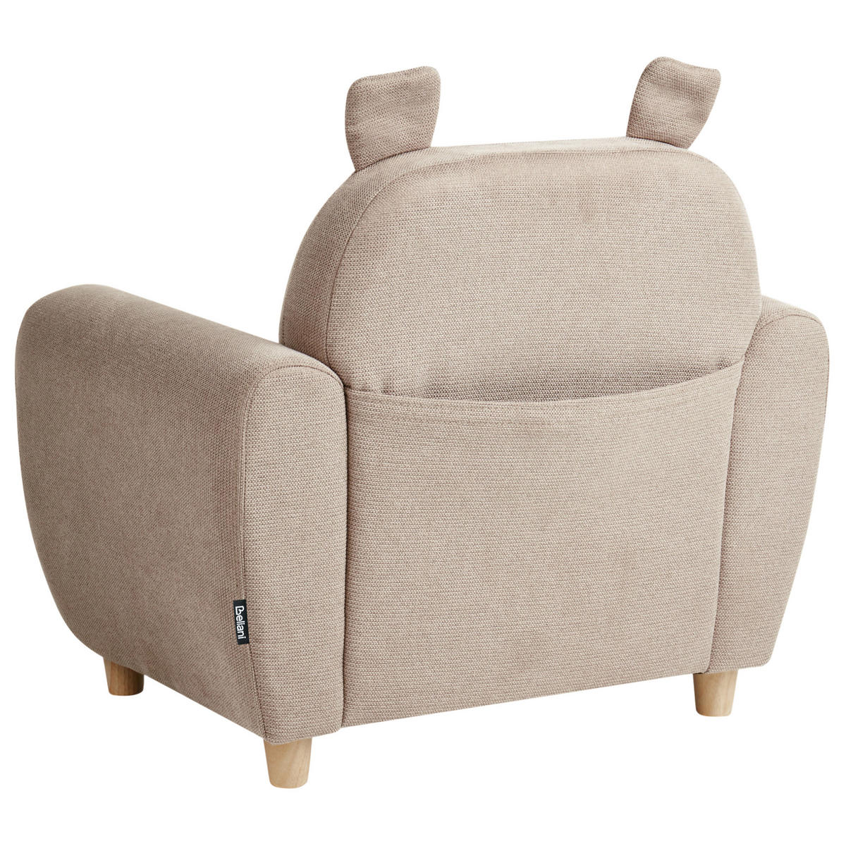 KINDERSESSEL Nilpferd Stoff Taupe Maribo - Taupe, Textil (61/59/44cm) - Beliani