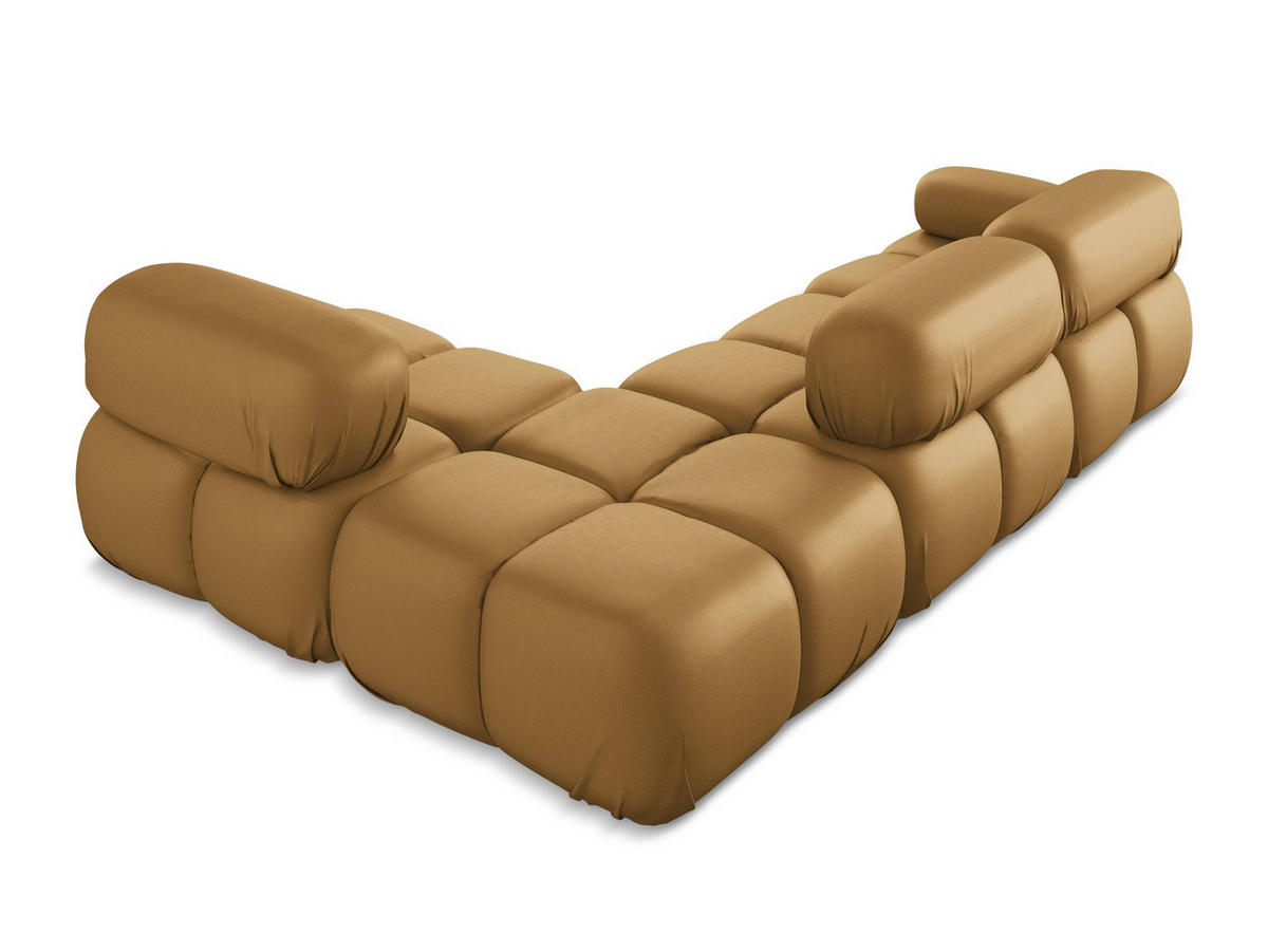 ECKSOFA Rechts Kunstleder Braun - Cognac/Schwarz, Leder/Kunststoff (285/190cm) - Makamii