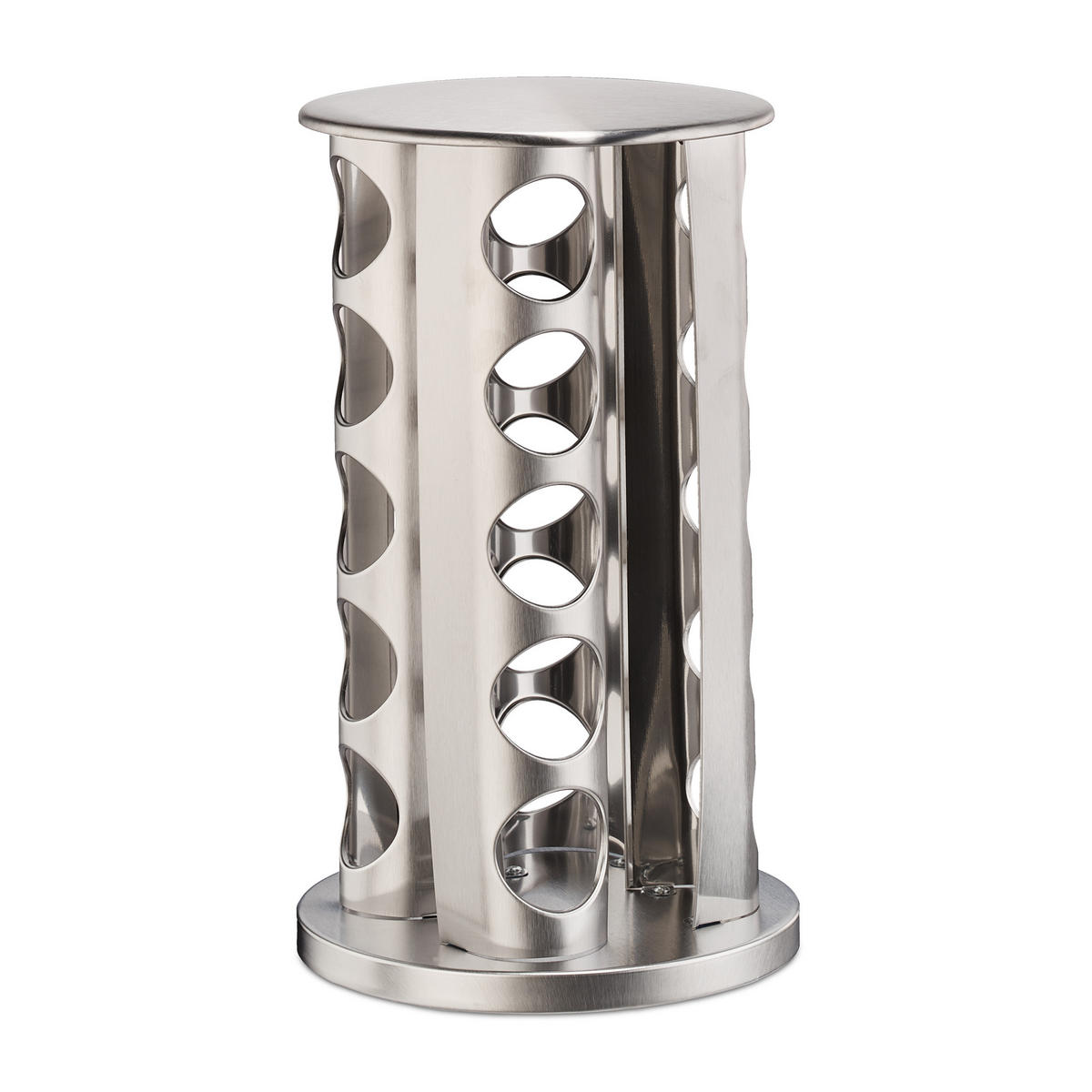 GEWÜRZKARUSSELL - Silberfarben, Glas/Metall (19.5/33.5/19.5cm) - Relaxdays