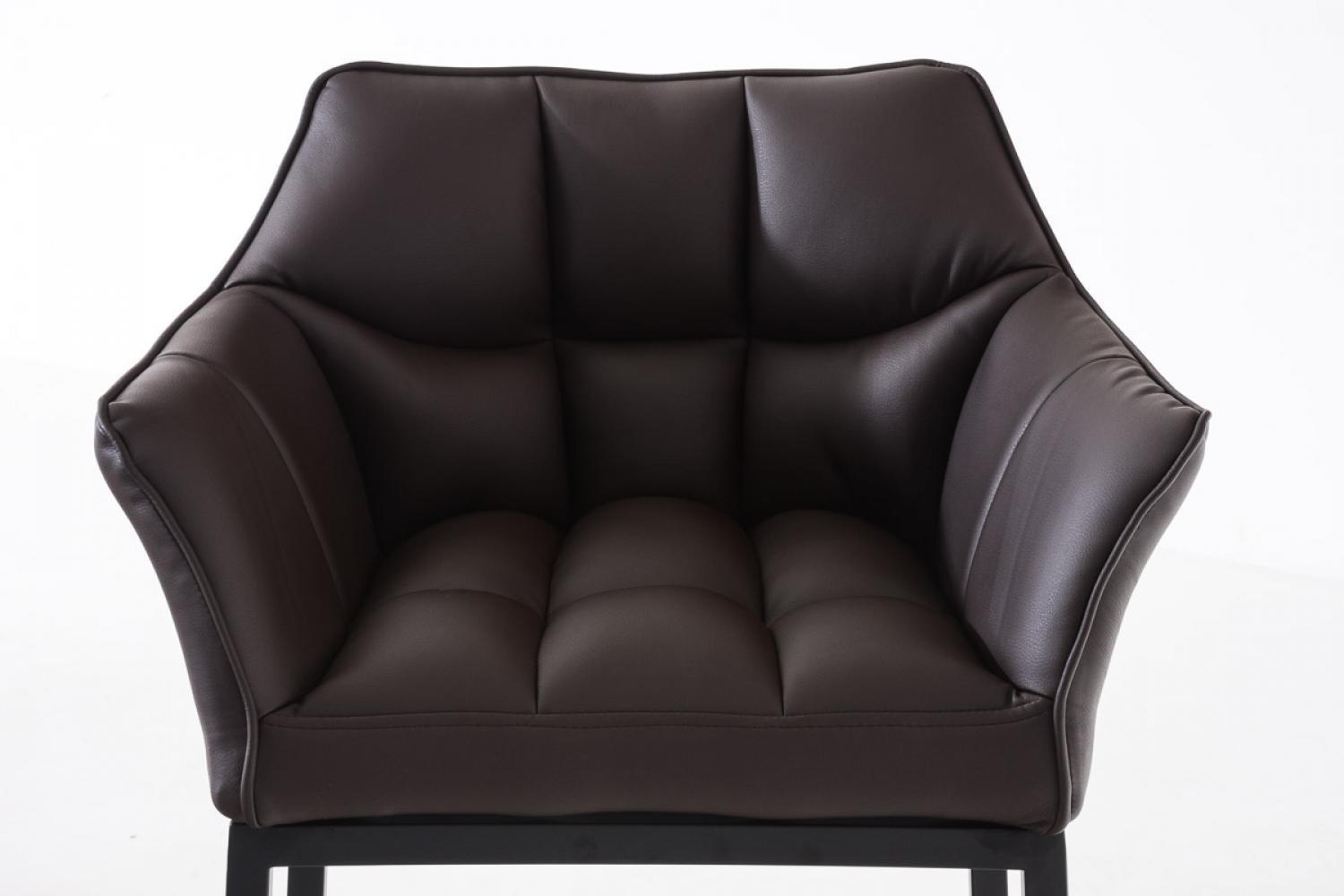 BARHOCKER 2er Set Lederlook braun - Schwarz/Braun, Textil/Metall (64/110/48cm) - CLP