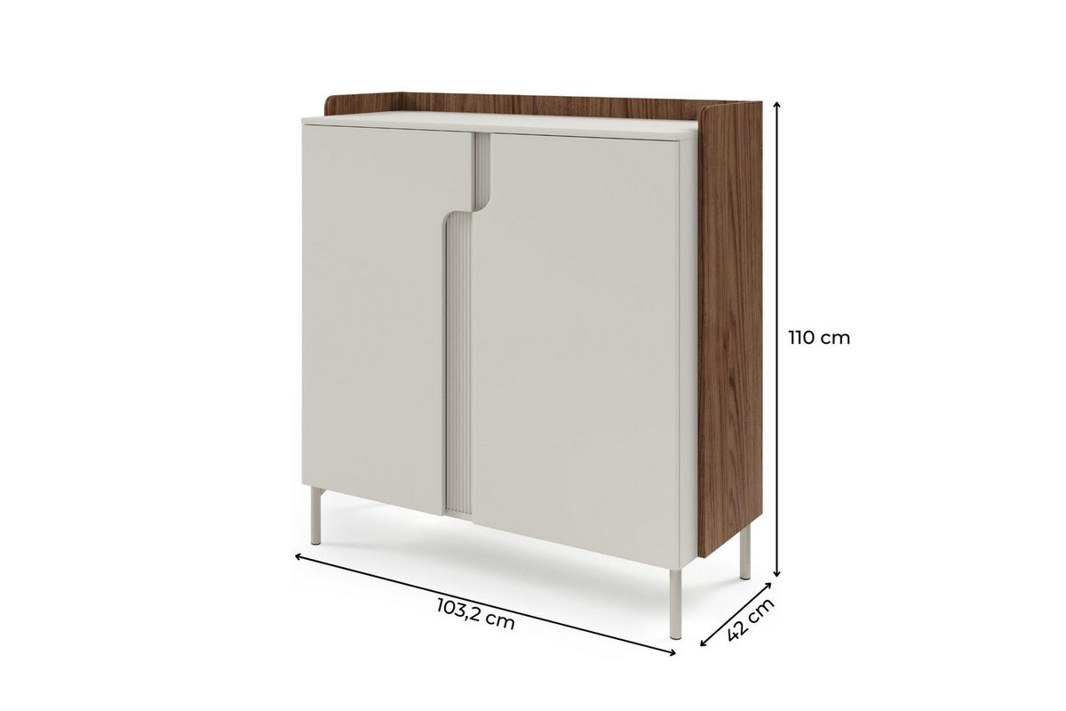 KOMMODE PAURO 08 103/110/42 cm in Walnuss Alba / Kaschmir - Kaschmir/Walnussfarben, Holzwerkstoff (103/110/42cm) - Deine Möbel 24