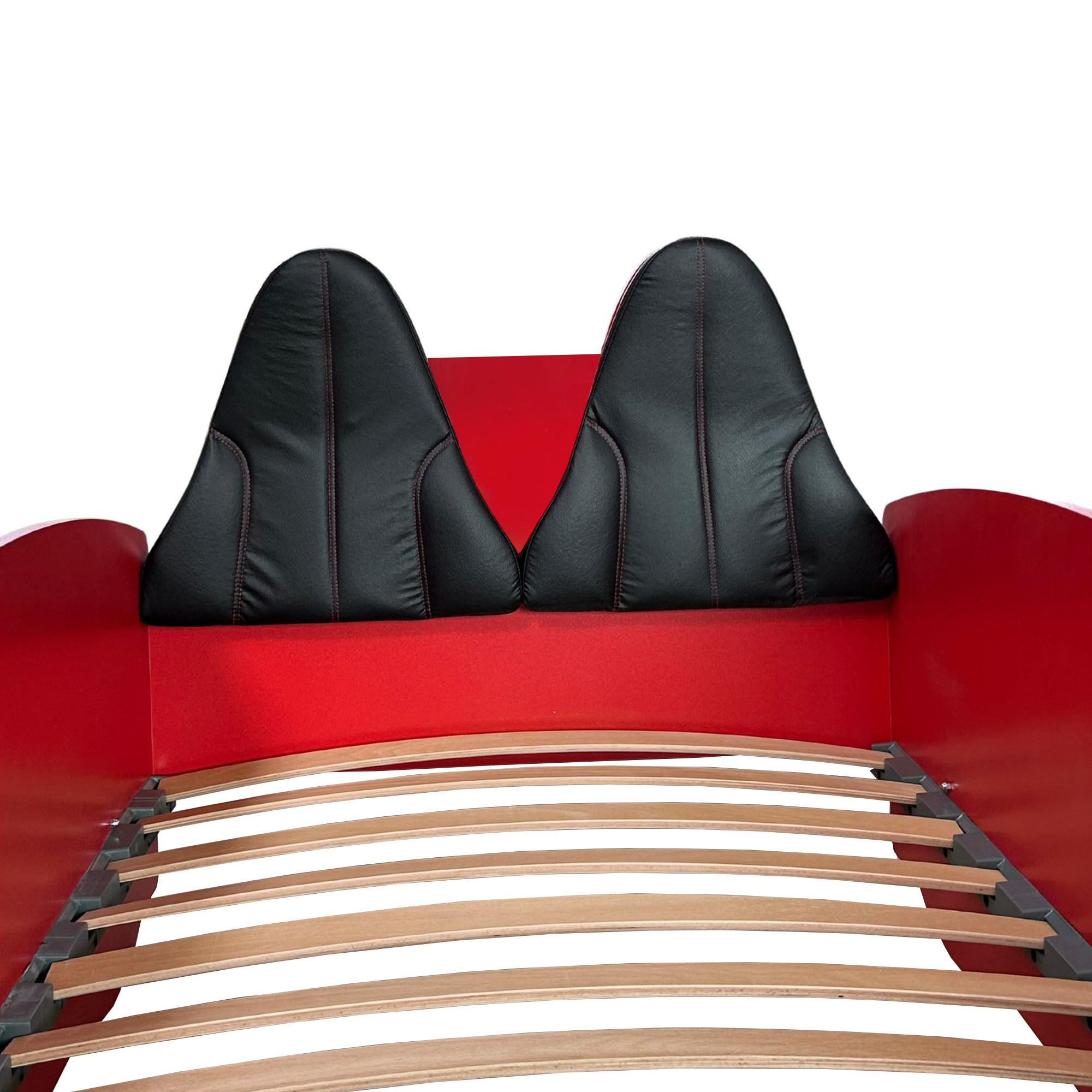 AUTOBETT Sportsitze Rückenlehne für Rio Schwarz Rot - Rot/Schwarz, Holzwerkstoff (90/200cm) - Aileenstore