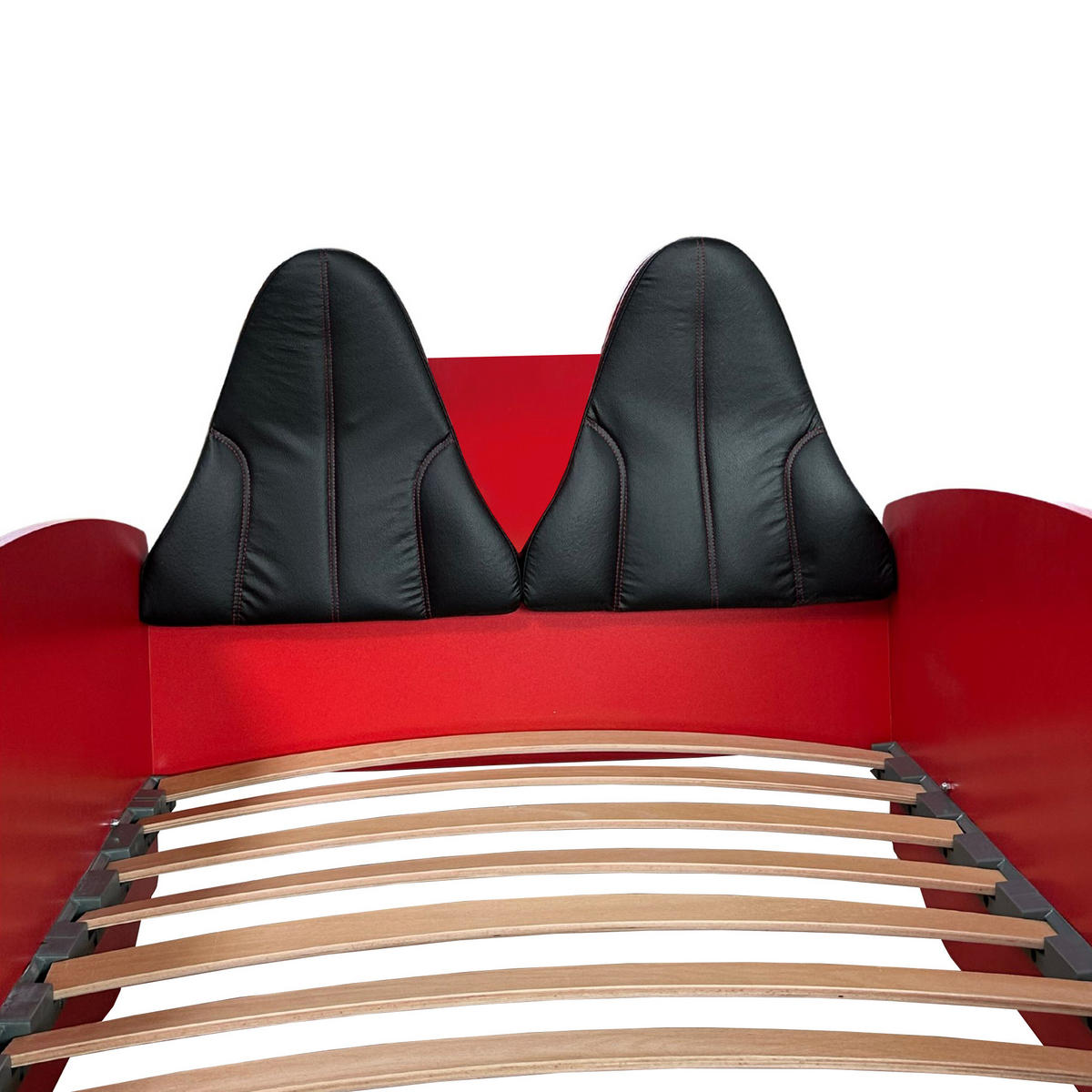 AUTOBETT Sportsitze Rückenlehne für Rio Schwarz Rot - Rot/Schwarz, Holzwerkstoff (90/200cm) - Aileenstore