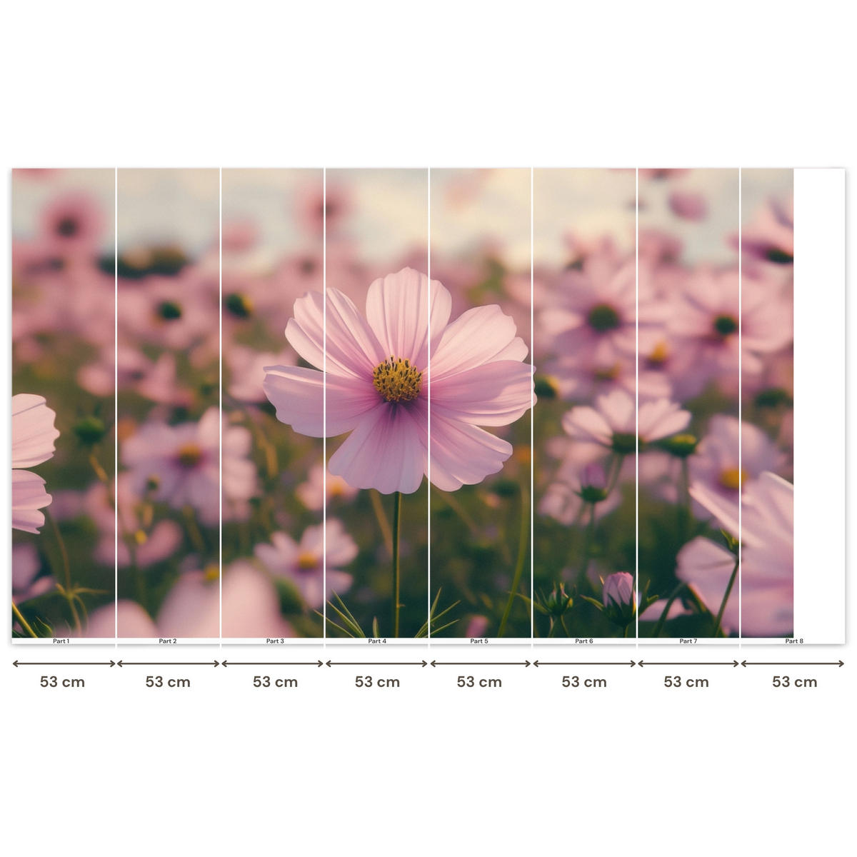 TAPETE - Blumen - Lila - Unscharf - 400x240 cm - Rosa, Papier (400/240cm) - OnlyWow