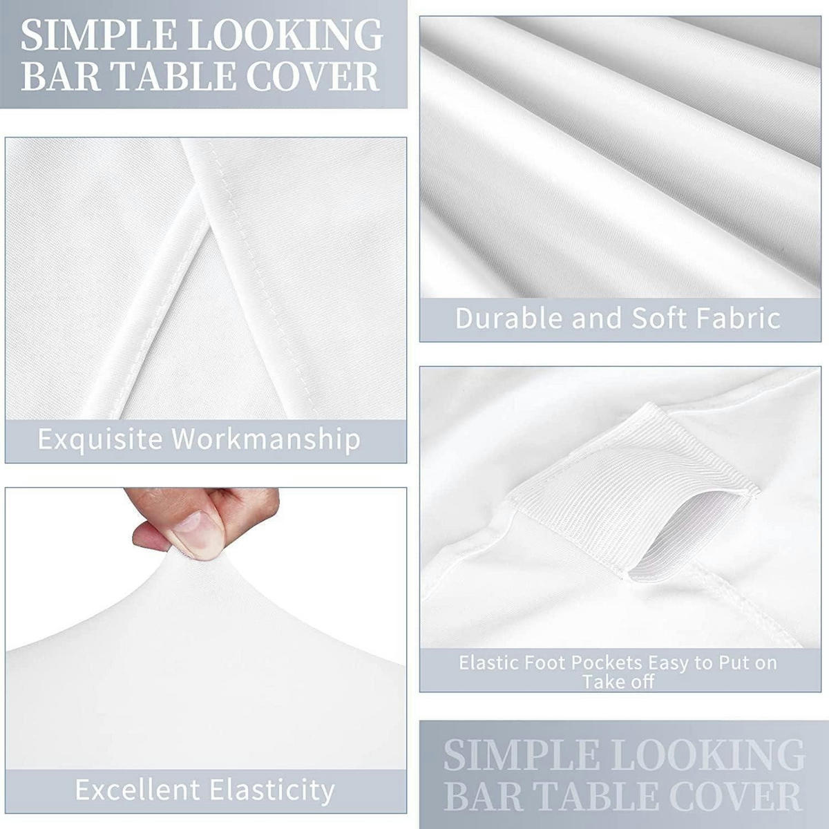 STEHTISCHHUSSE 6er Set Weiß 80 cm - Weiß, Textil (80/80cm)