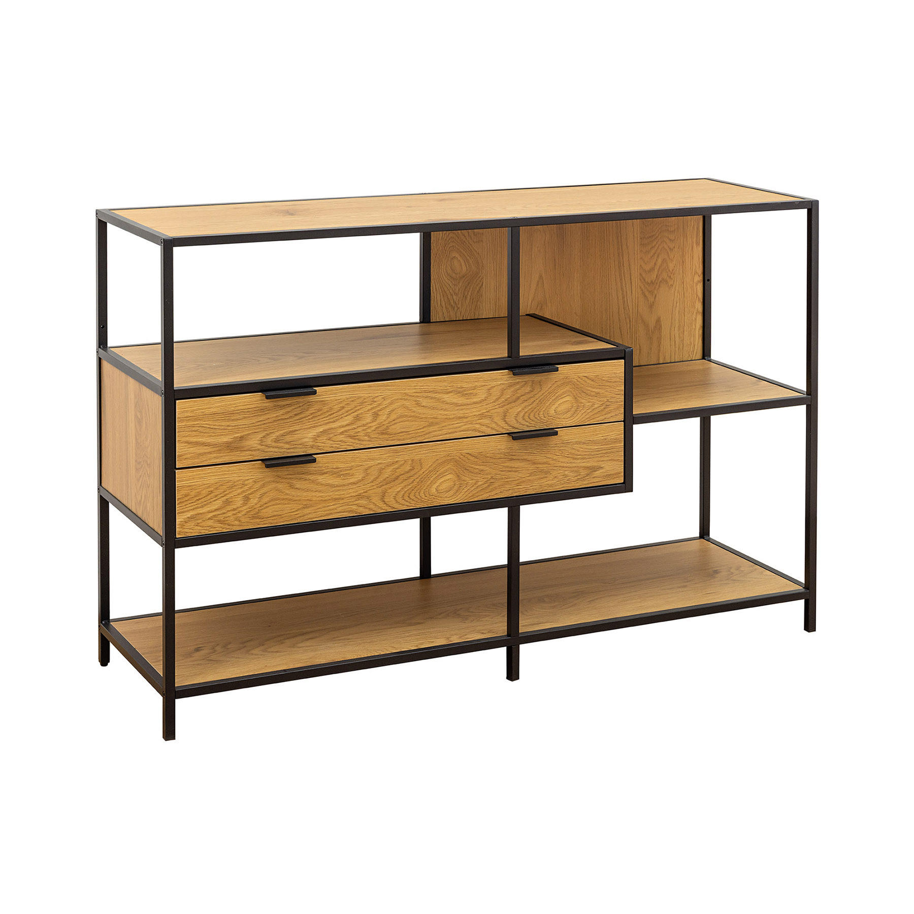 STANDREGAL SLIM LINE Schichtholz Natur 115 cm - Naturfarben, Holzwerkstoff/Metall (114/78/35cm) - riess-ambiente