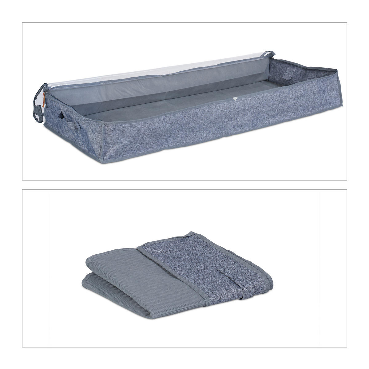 3XBOX pod posteľ - viacfarebná, textil/plast - Relaxdays