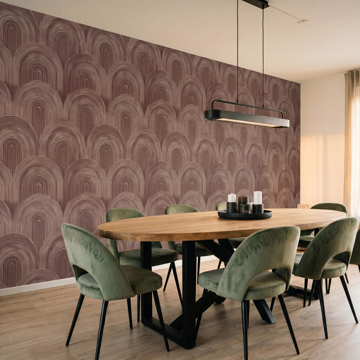 TAPETE - Rhythmic - Aufschlag - Braun - 450x220 cm - Dunkelbraun, Papier (450/220cm) - OnlyWow