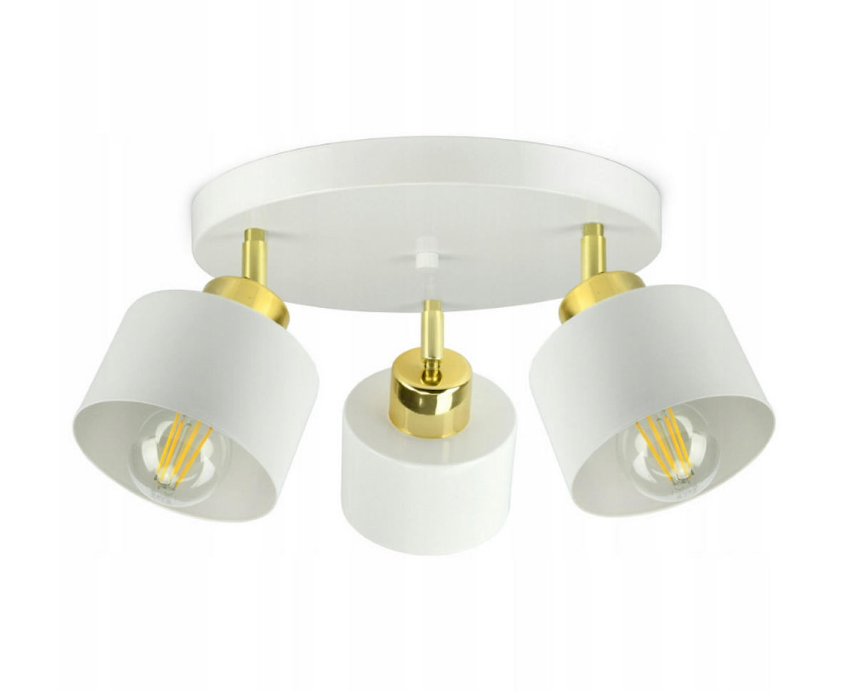 DECKENLEUCHTE Rollen - Goldfarben/Weiß, Metall (45/45/25cm) - kiki design