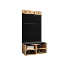 GARDEROBEN-SET 84/184/42 - Eichefarben/Schwarz, Holz (84/184/42cm) - MÖBEL KRYSPOL