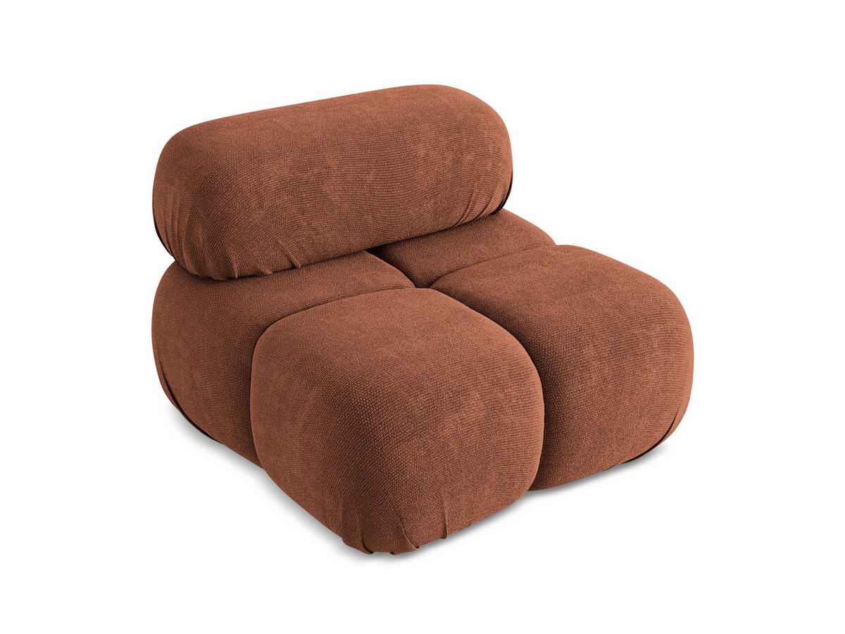SESSEL Chenille Stoff Orange - Terra cotta/Schwarz, Kunststoff/Textil (96/70/95cm) - Makamii