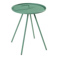 ZAHRADNÍ PŘÍDAVNÝ STOLEK Fosen - zelená barva, kov (42/42/55cm) - [en.casa]