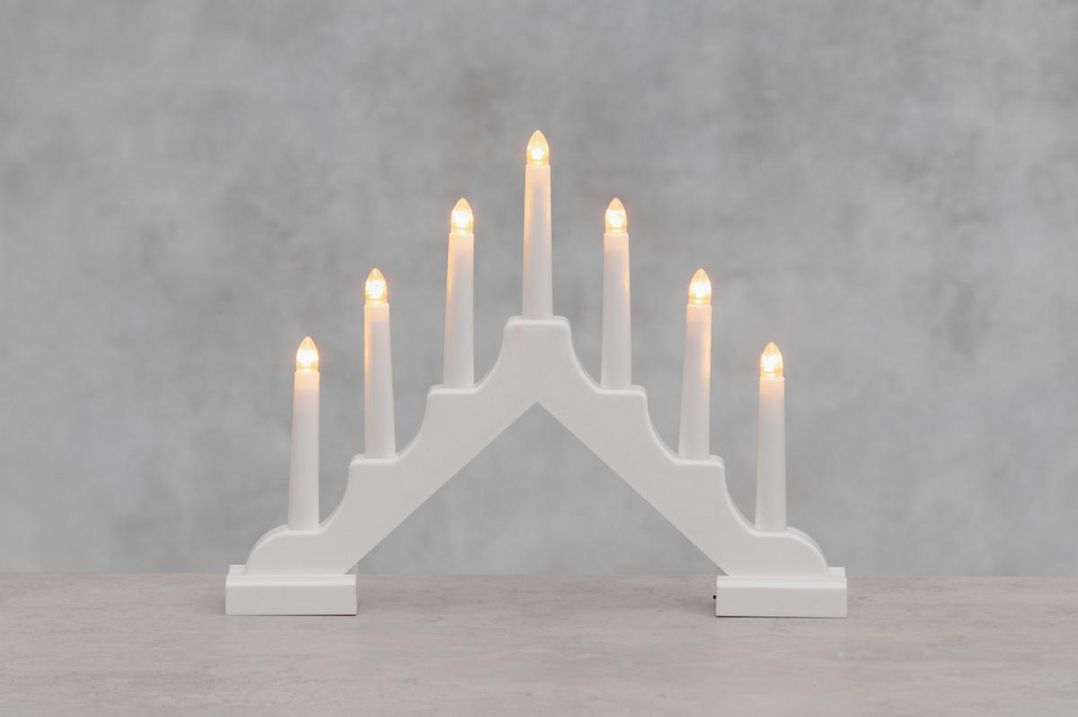 ADVENTSLEUCHTER LED 7 Lichter 29 cm - Weiß, Kunststoff (38/29/5cm)