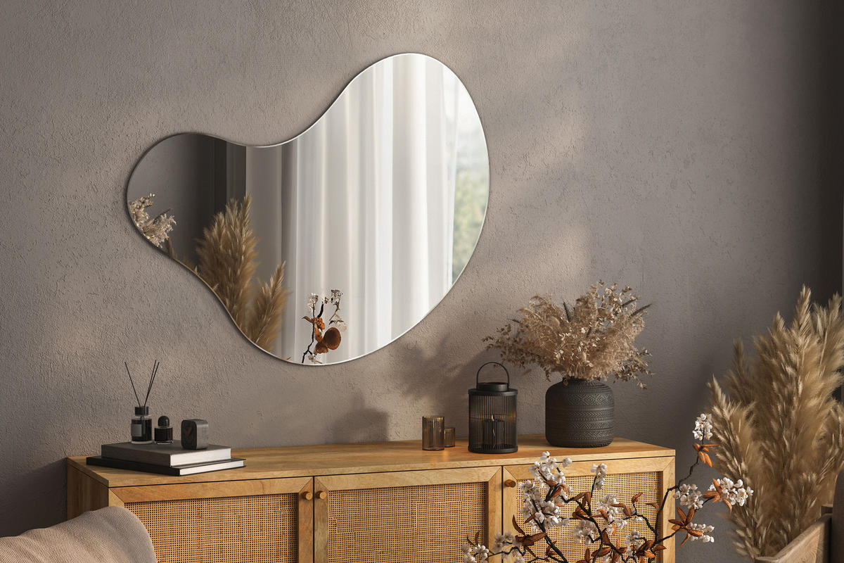 SPIEGEL 58 x 57,5 cm Asymmetrische Form - Transparent, Glas (58/58/0.4cm) - TULUP