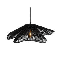 HANGELAMPE Sombra Double 60/60/22 cm - Schwarz, Naturmaterialien (60/60/22cm) - Leitmotiv