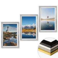 WANDBILDER 3er Set - 40x60 cm Silberner Rahmen - Naturansichten, Leuchtturm, Berge, Ballonfahrt - Silberfarben, Kunststoff (40/60cm) - ArtPrintCave