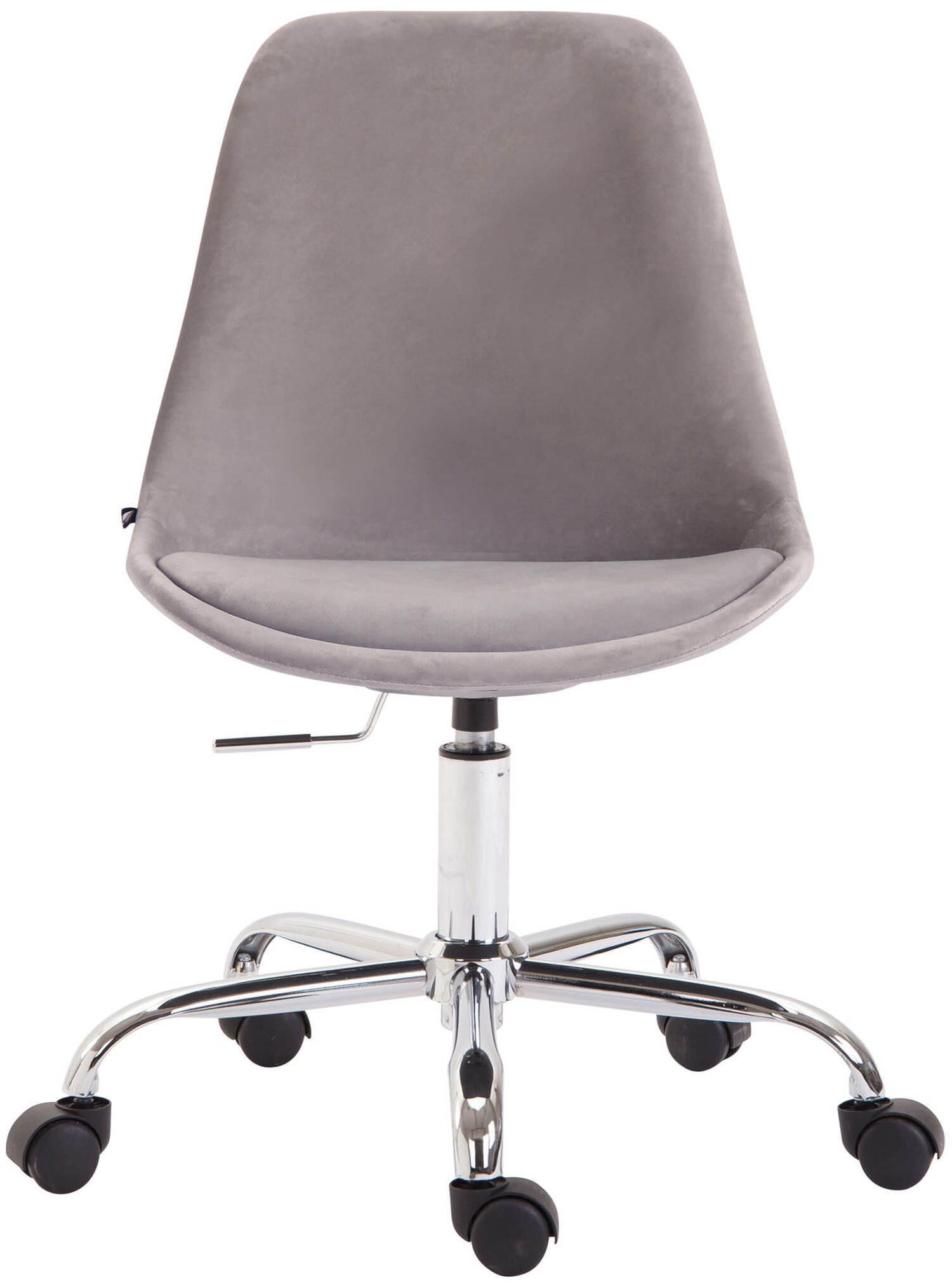 BÜROSTUHL Toulon, Samt Grau - Grau, Textil/Metall (48/52/54cm) - TPFLiving