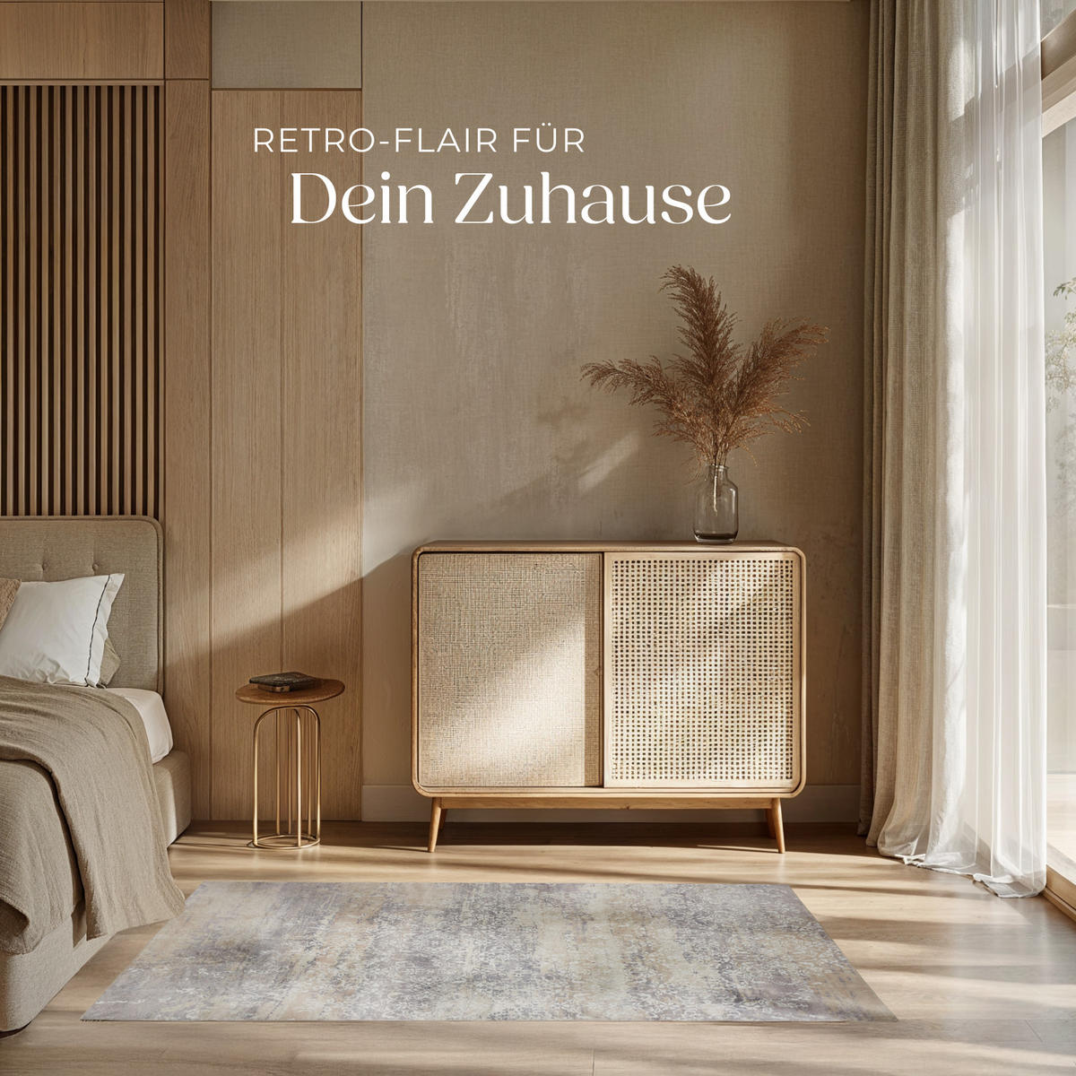 TEPPICH Vintage Design Dalia,rutschfeste Unterfläche,beige - Beige, Kunststoff (120/170cm) - tectake