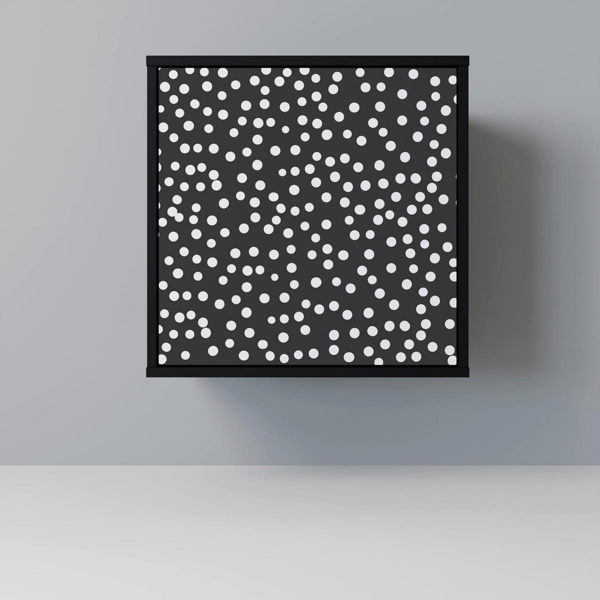 SIDEBOARD BLINDING LIGHTS, Schwarz, 57,5x42x75,5 cm, Goldfarbene Metallfüße - Goldfarben/Multicolor, Holzwerkstoff/Metall (57.5/75.5/42cm) - SpaceRebels