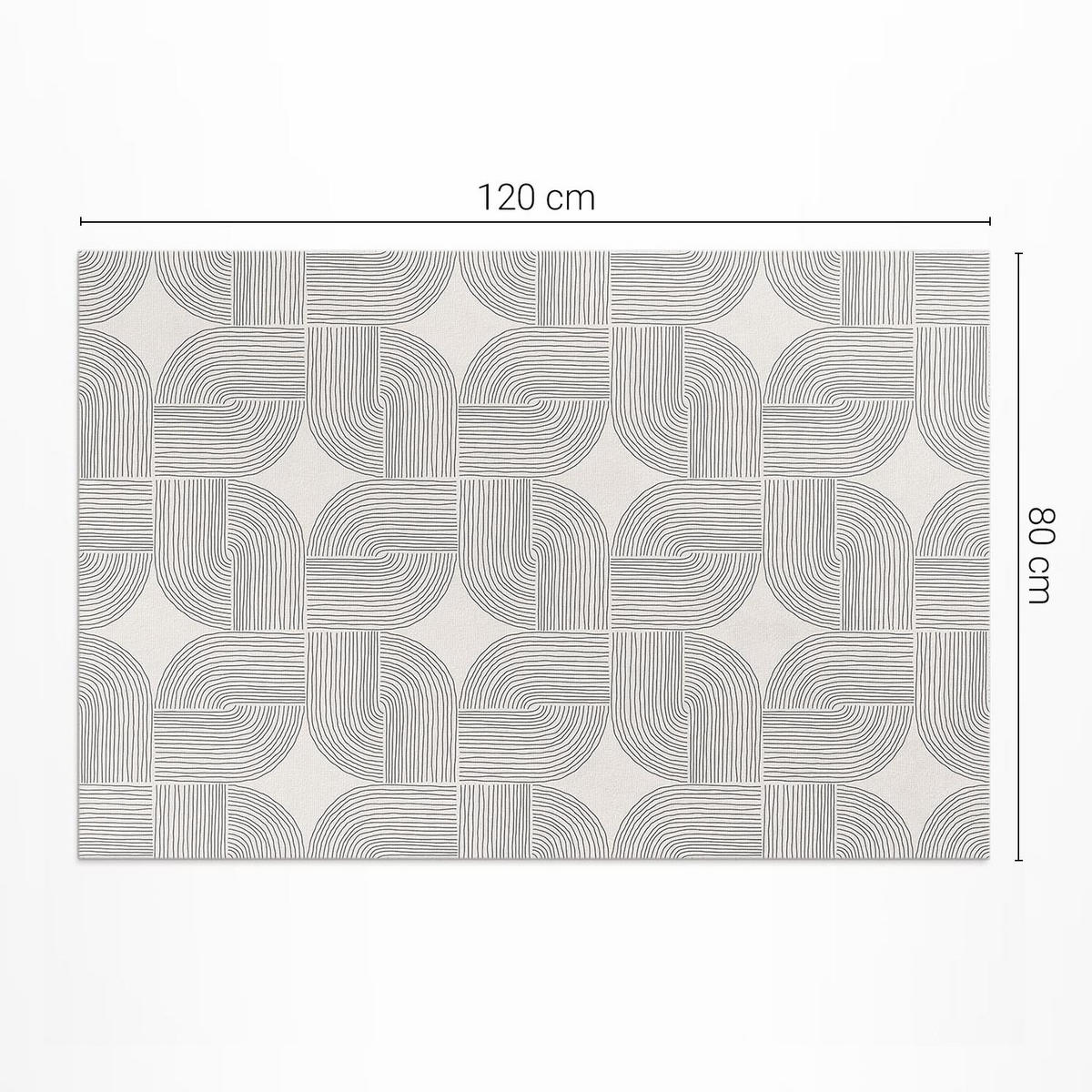 TEPPICH 80x120 cm Linearer Zopf Vintage Muster - Beige, Kunststoff (80/120cm) - Wallfluent