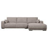 ECKSOFA Webstoff Sand - Beige/Schwarz, Holz/Textil (305/105cm) - Furnhouse