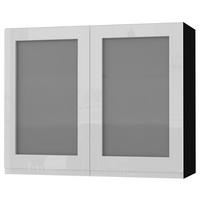 HÄNGESCHRANK Florence W3S/90 Schwarz / RAL 9003 signalweiß HG 90 / 32,5 / 72cm - Weiß Hochglanz/Schwarz, Holz/Holzwerkstoff (90/72/32.5cm) - Feldmann-Wohnen