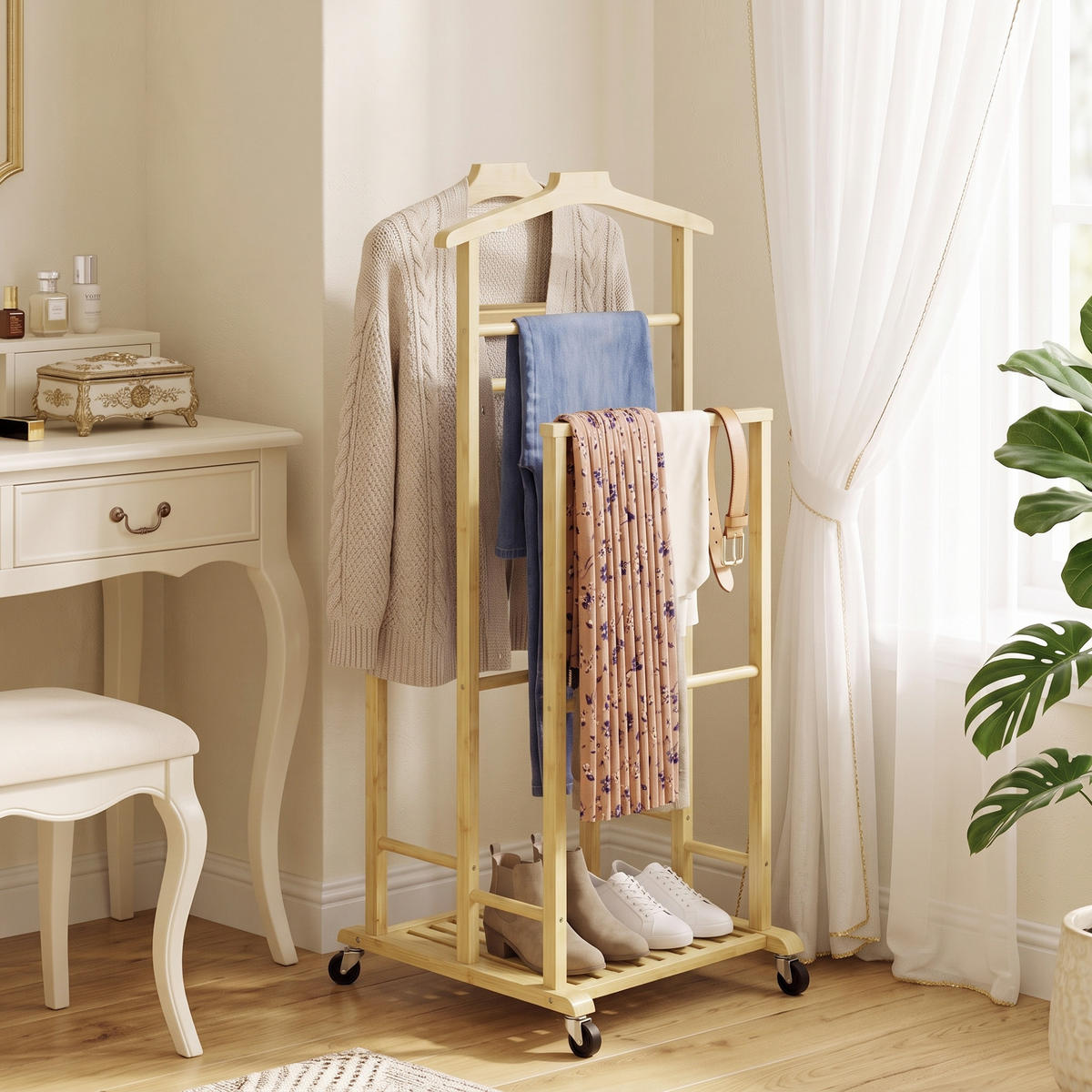 HERRENDIENER Eichefarben 50/41/105 cm - Eichefarben, Naturmaterialien (41/105/50cm) - PANGIVO