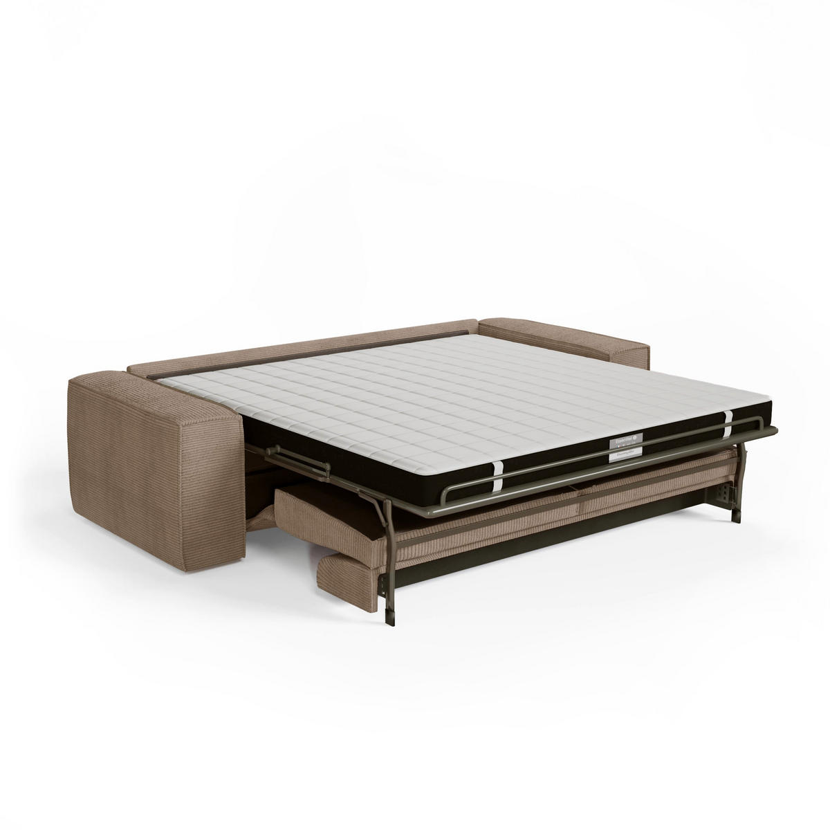 SCHLAFSOFA EXPRESS Dunlopillo Kordstoff taupe 160 cm - Taupe, Textil (234/90/100cm) - Sia Home