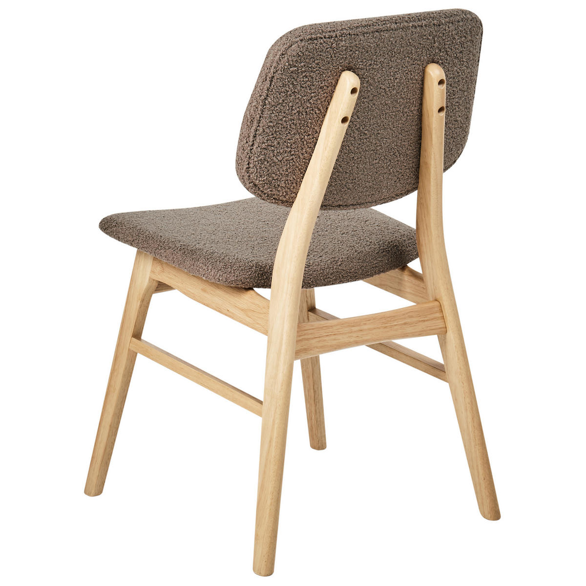 ESSZIMMERSTUHL 2er-Set Hellbraun/Taupe Elaine - Braun/Grau, Textil (48/81/54cm) - Beliani