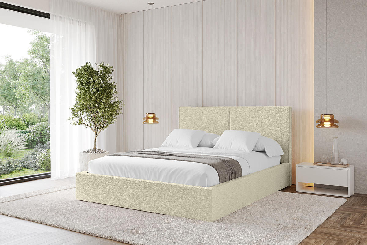 POLSTERBETT mit Bettkasten und Lattenrost, Boxbett ohne Matratze - VANTO 180x200 Beige - Taupe, Holzwerkstoff/Textil (180/200cm) - ALTDECOR