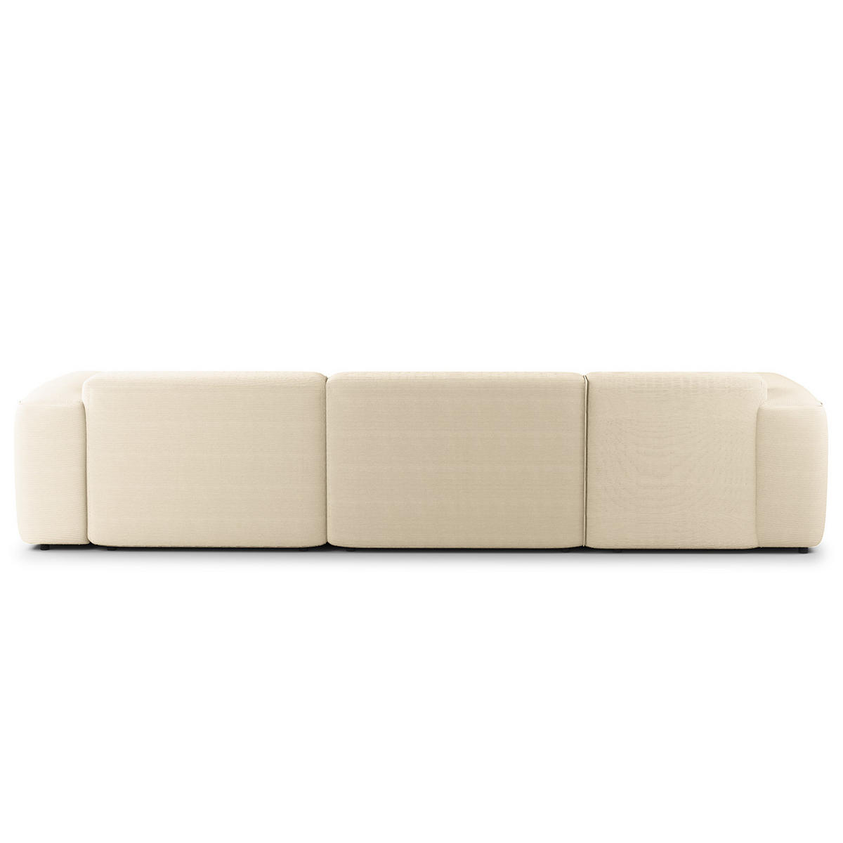 3-SITZER ECKSOFA mit Longchair - Beige/Schwarz, Kunststoff/Textil (317/173cm) - home24